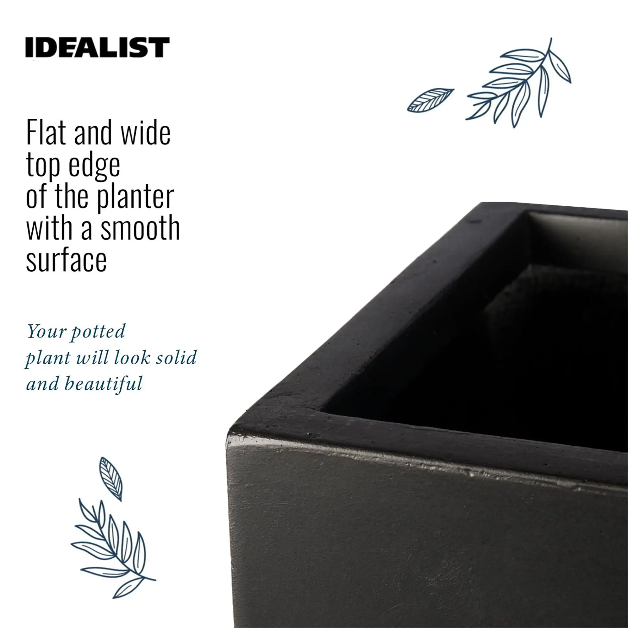 IDEALIST Lite Window Box Light Concrete Planter