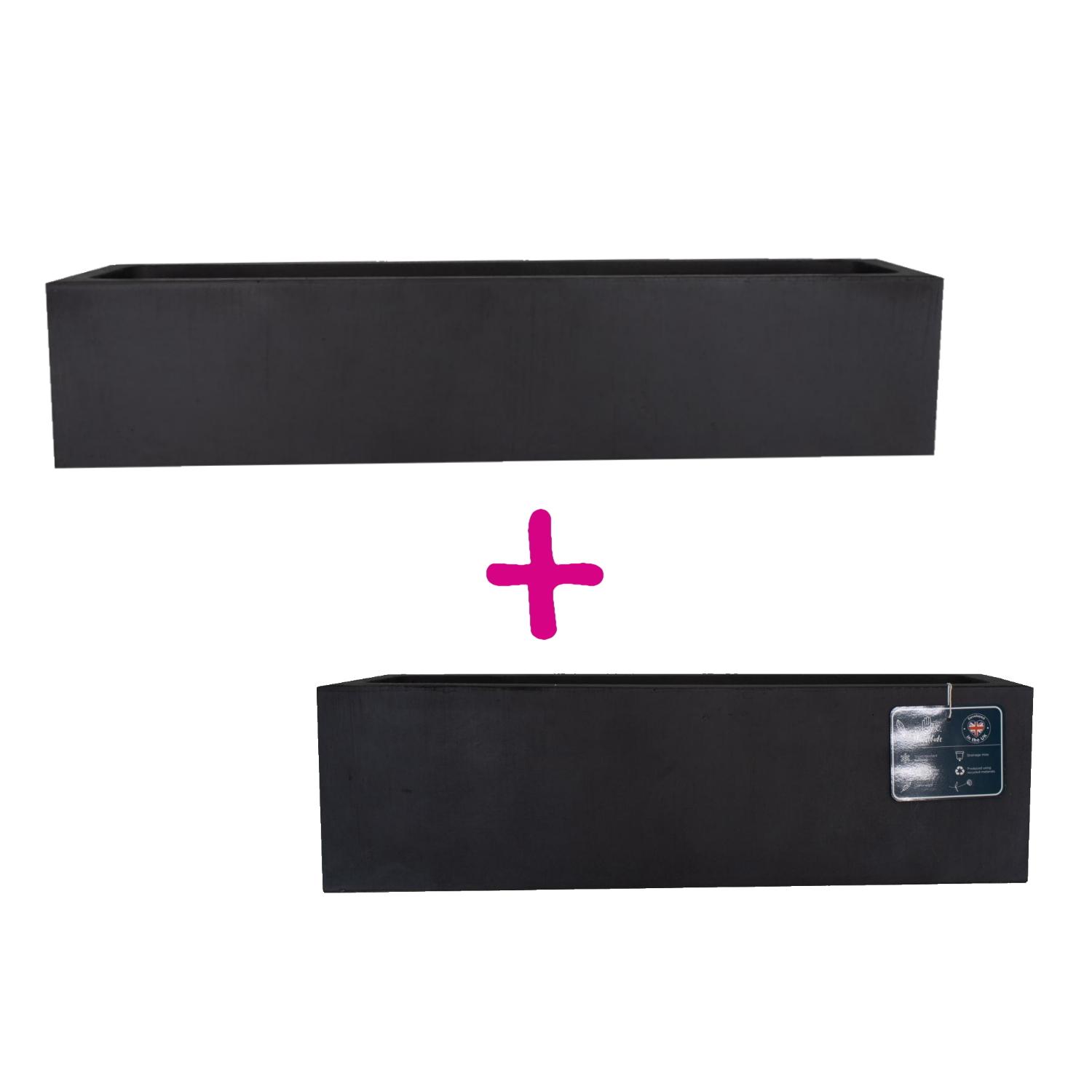 IDEALIST Lite Window Box Light Concrete Planter Set