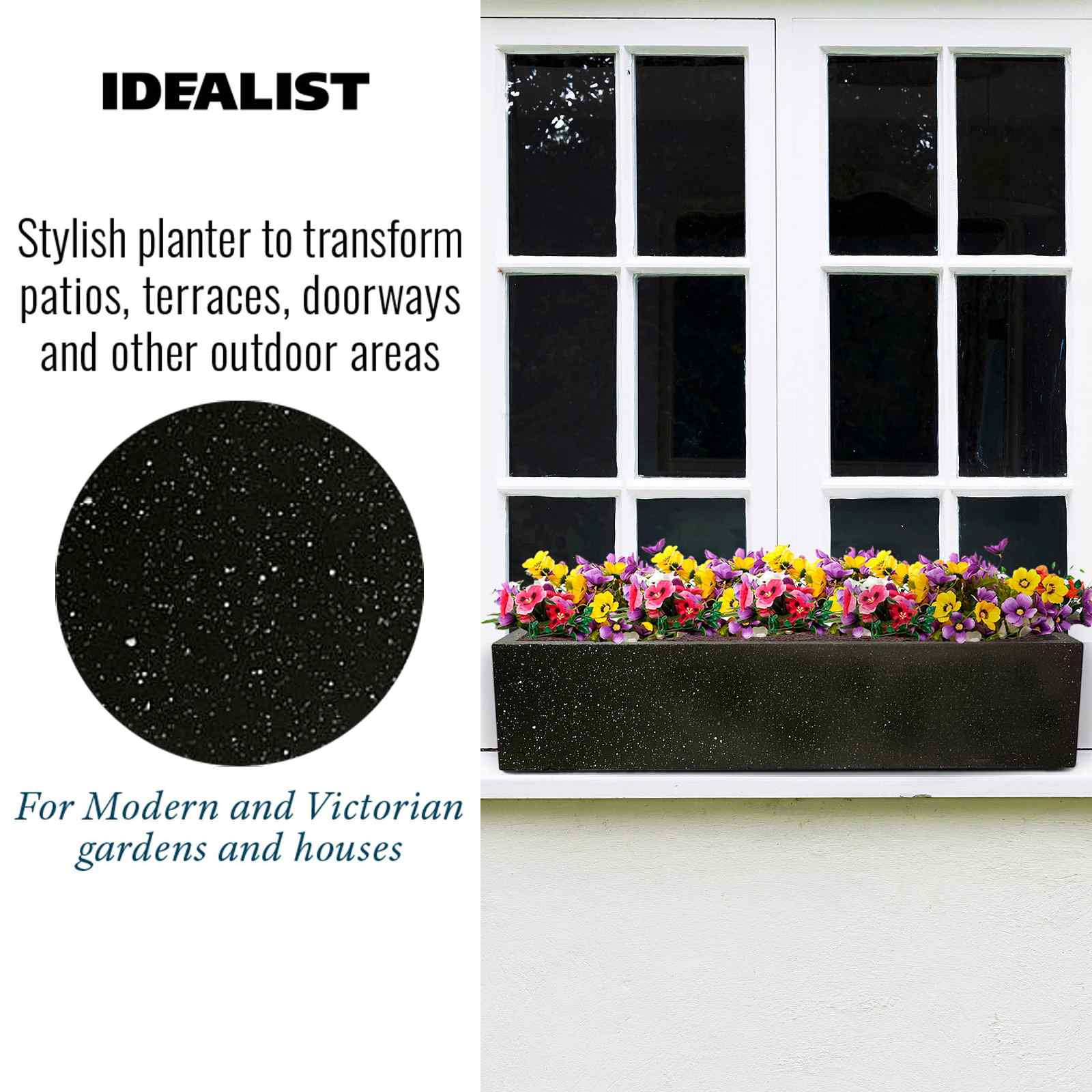 IDEALIST Lite Window Box Light Concrete Planter