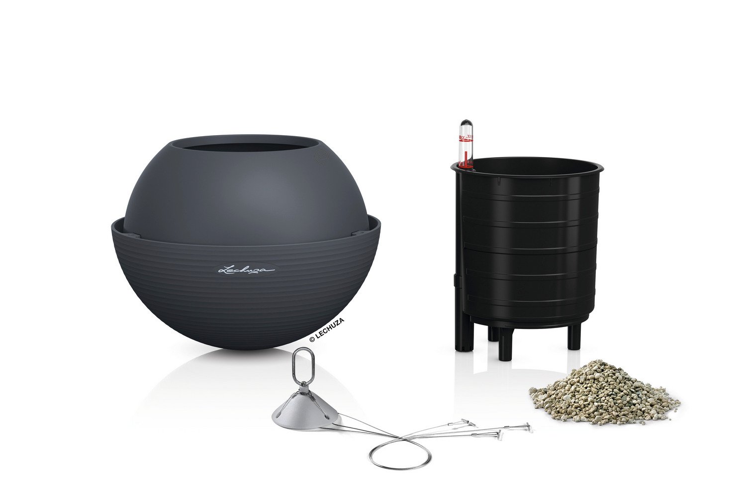 LECHUZA BOLA Color Round Poly Resin Self-watering Planter