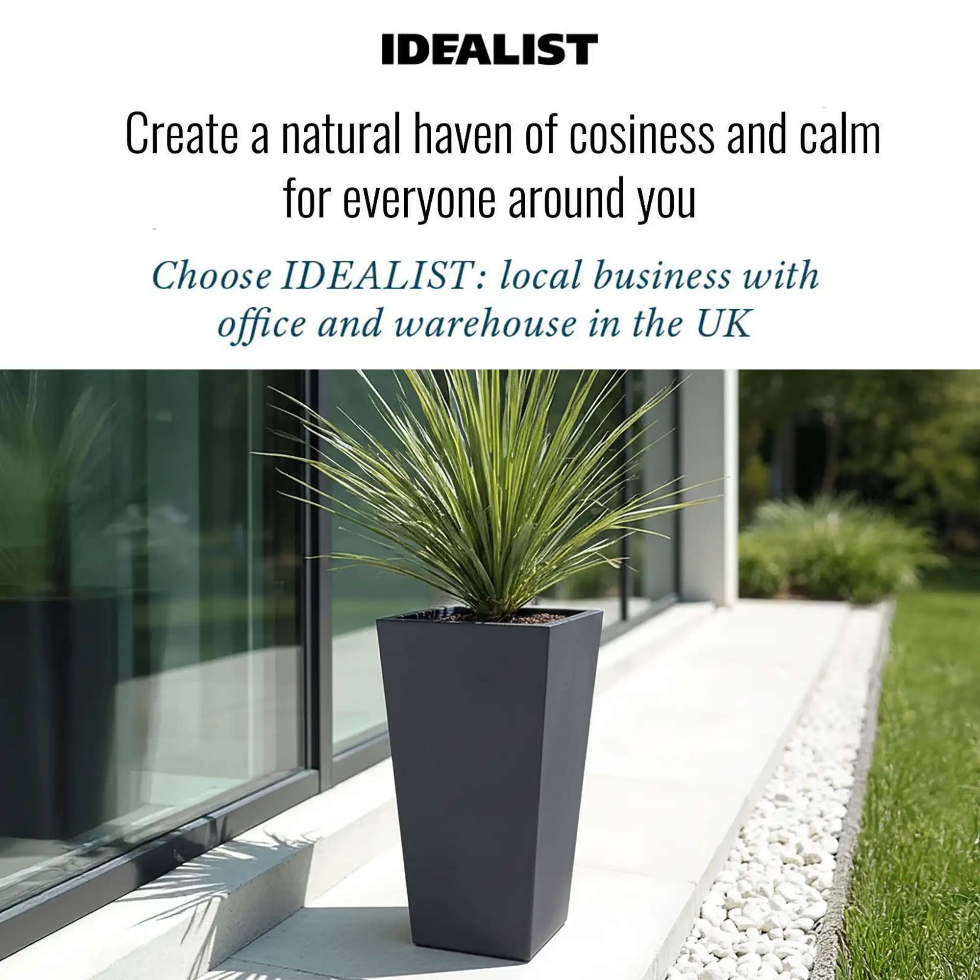 IDEALIST Lite Tall Tapered Contemporary Light Concrete Planter