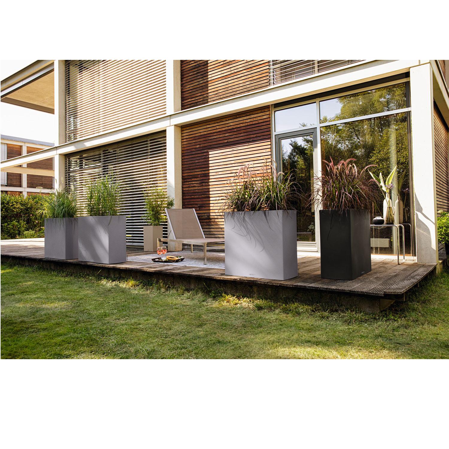 LECHUZA CANTO Stone Wide Trough Poly Resin Floor Self-watering Planter