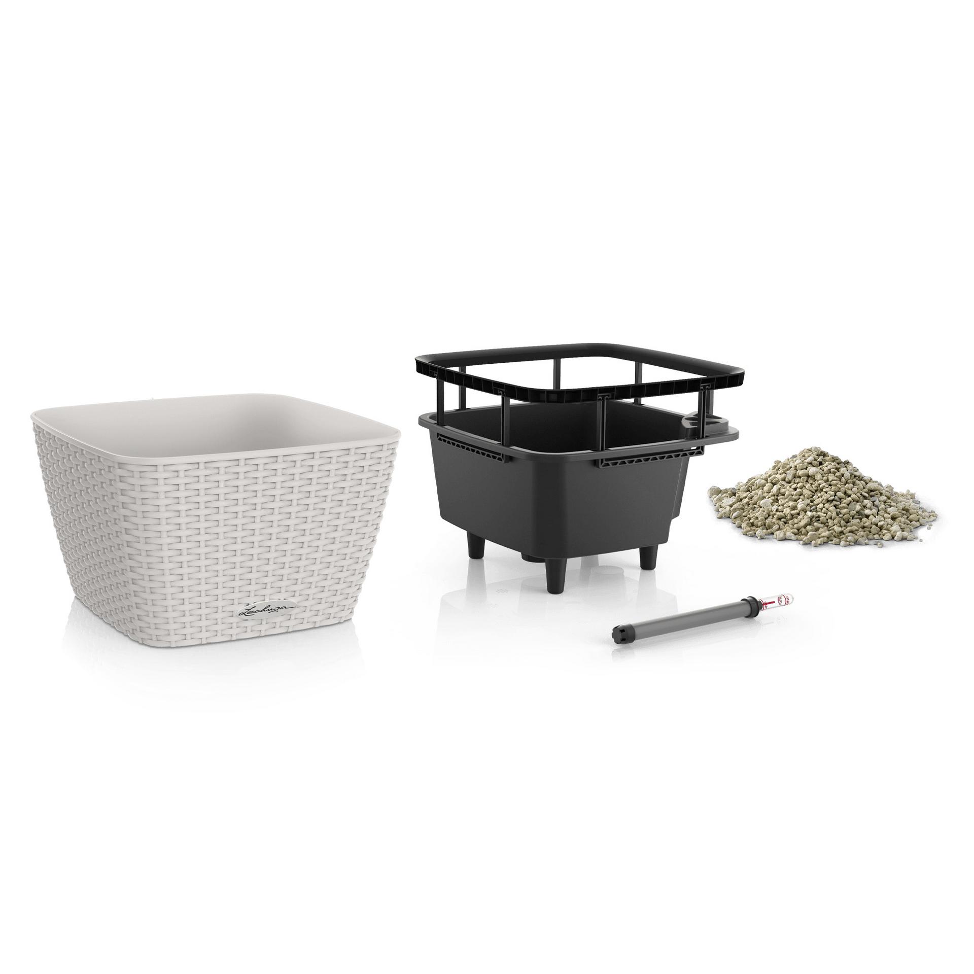 LECHUZA BACINO Cottage Square Poly Resin Self-watering Planter