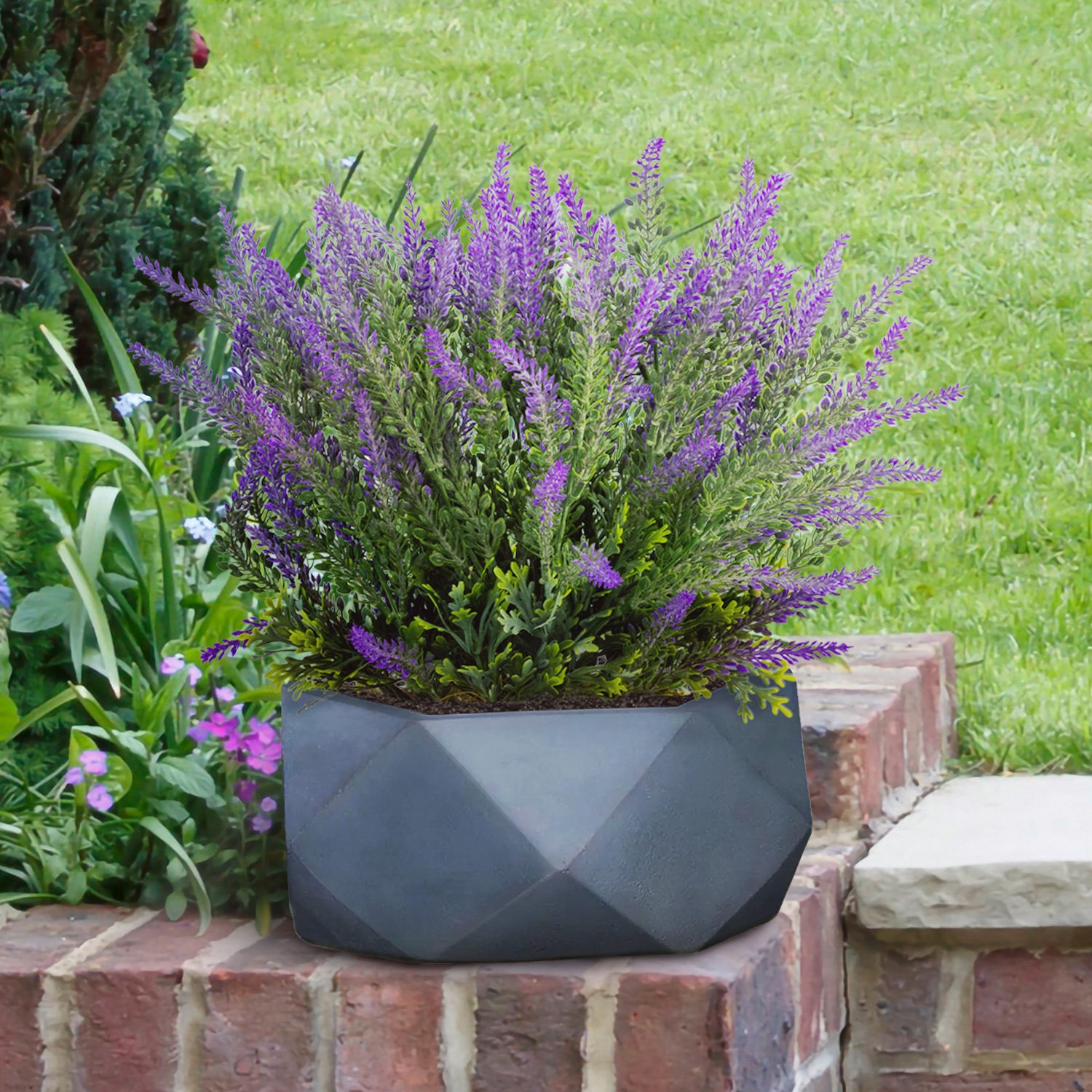 IDEALIST Lite Faceted Effect Bowl Planter Indoor Plant Pot