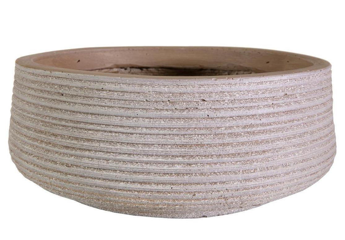 IDEALIST Lite Large Ribbed Light Concrete Bowl Planter