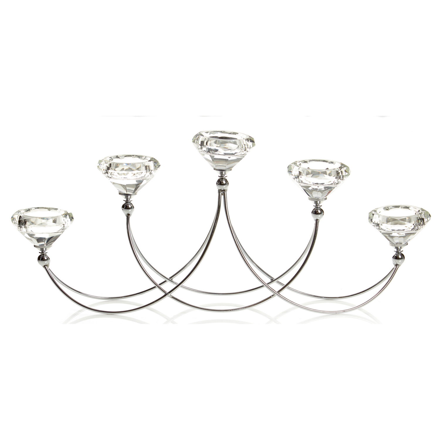 Christmas Tea Light Holders Quintuple Crystal