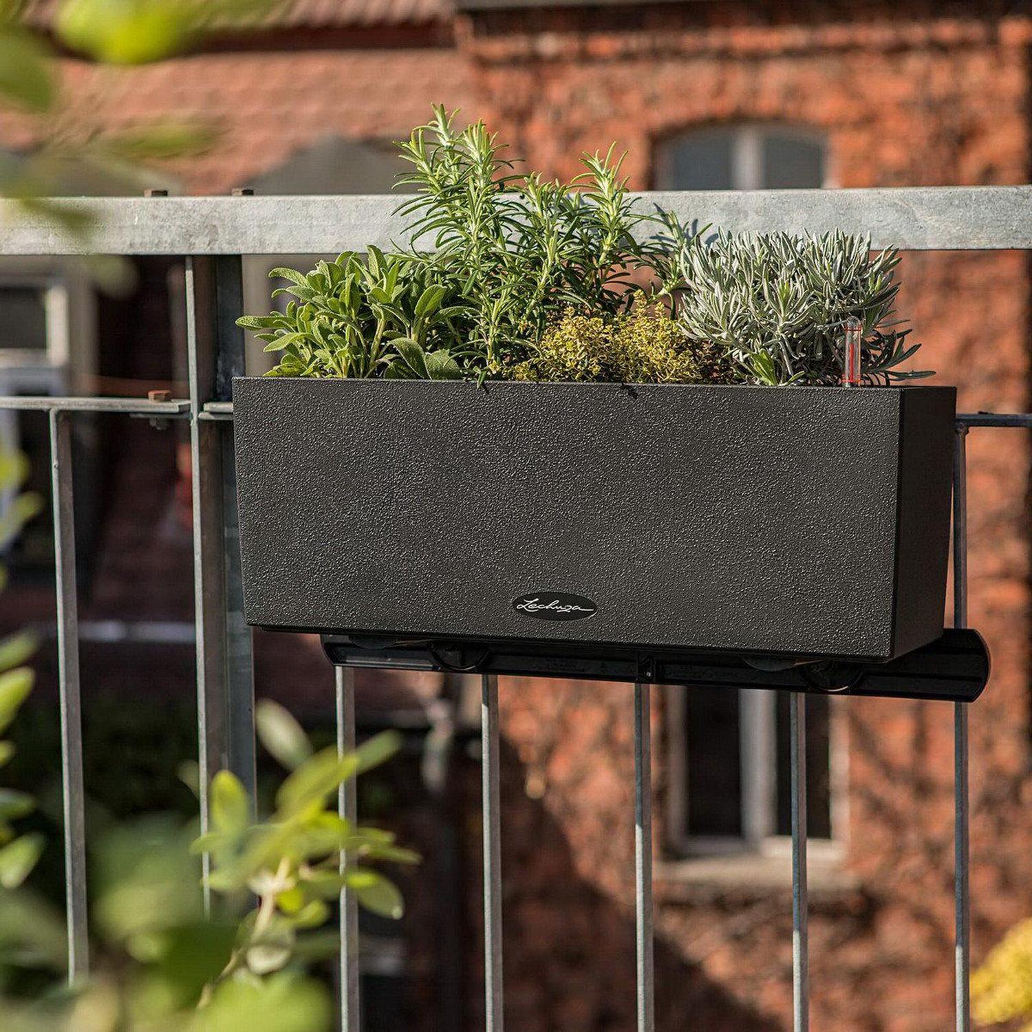 LECHUZA BALCONERA Stone Trough Poly Resin Self-watering Planter Set