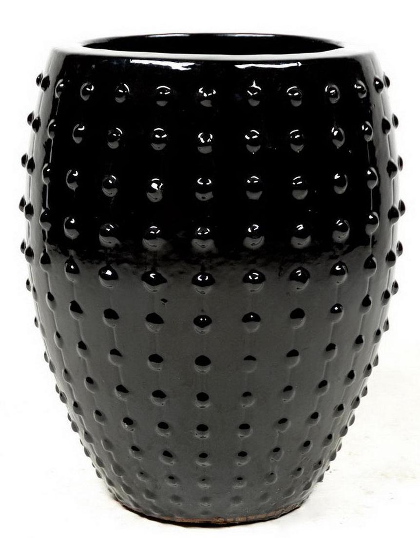 Ceramic Round Tall Bump Glossy Planter Pot In/Out