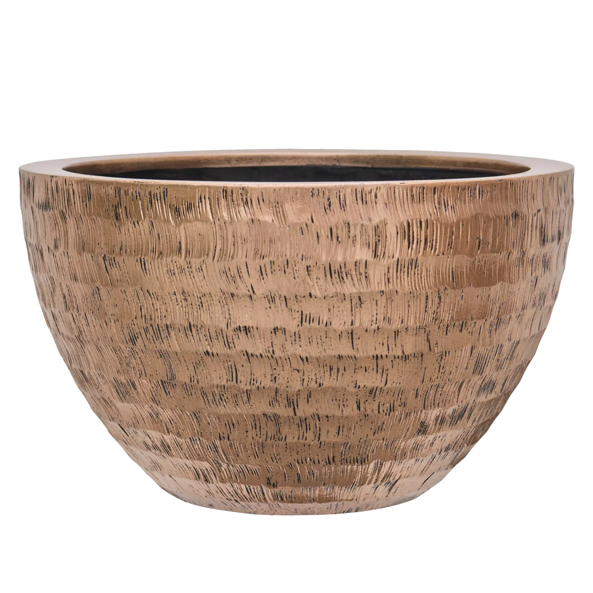 Opus Polystone Bowl Planter | Hammered Finish Indoor Plant Pot