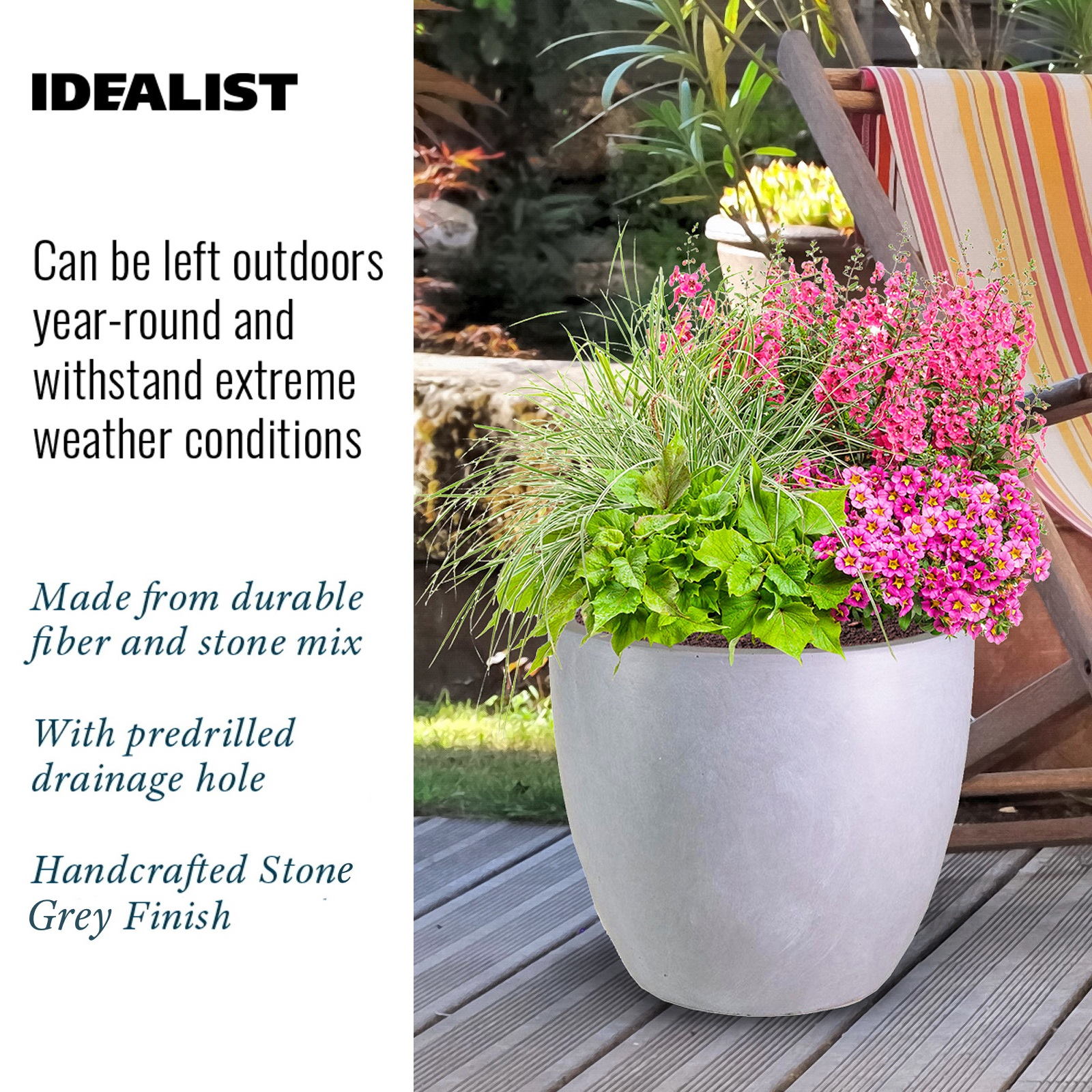 IDEALIST Lite Contemporary Light Concrete Egg Planter