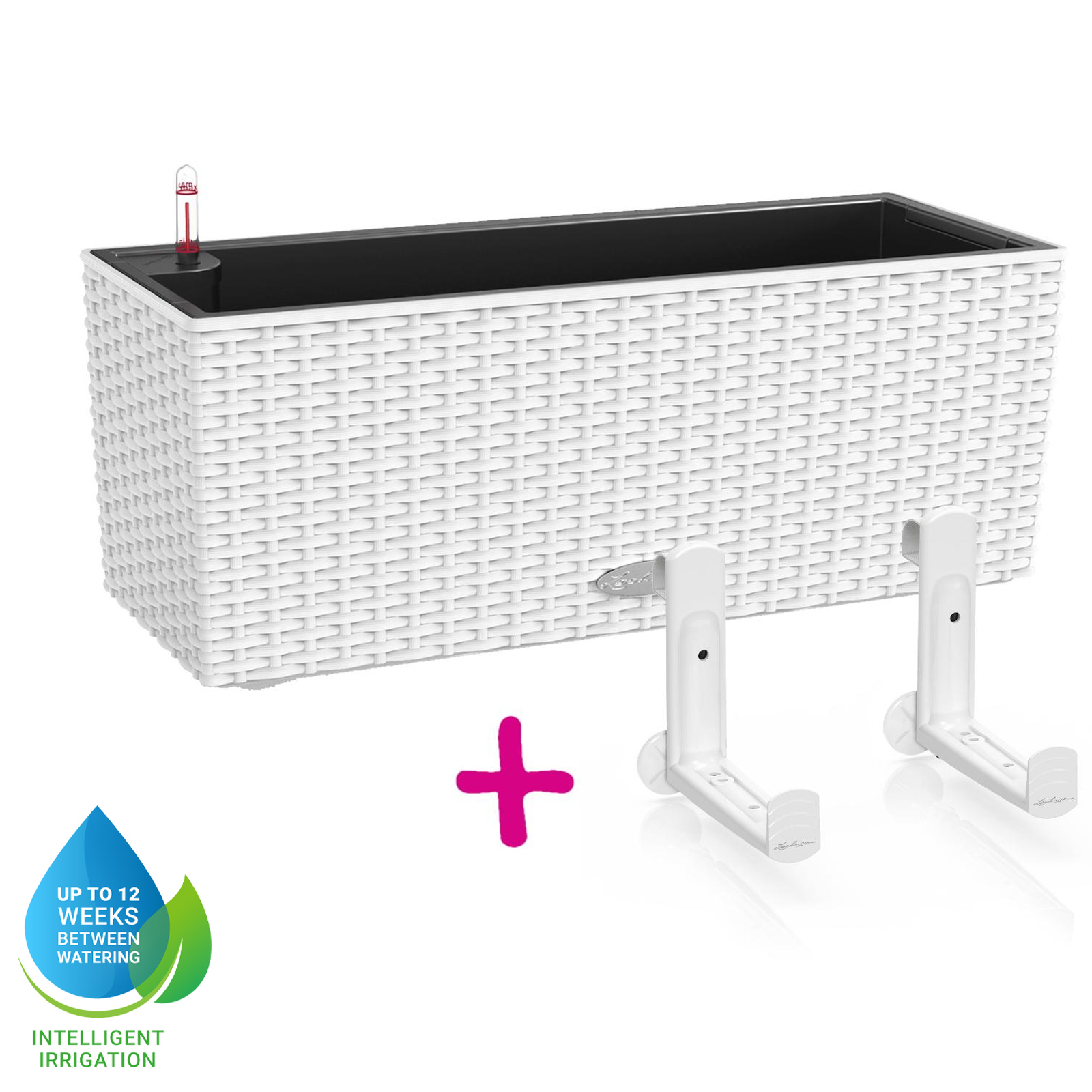 LECHUZA BALCONERA Cottage Trough Poly Resin Self-watering Planter Set