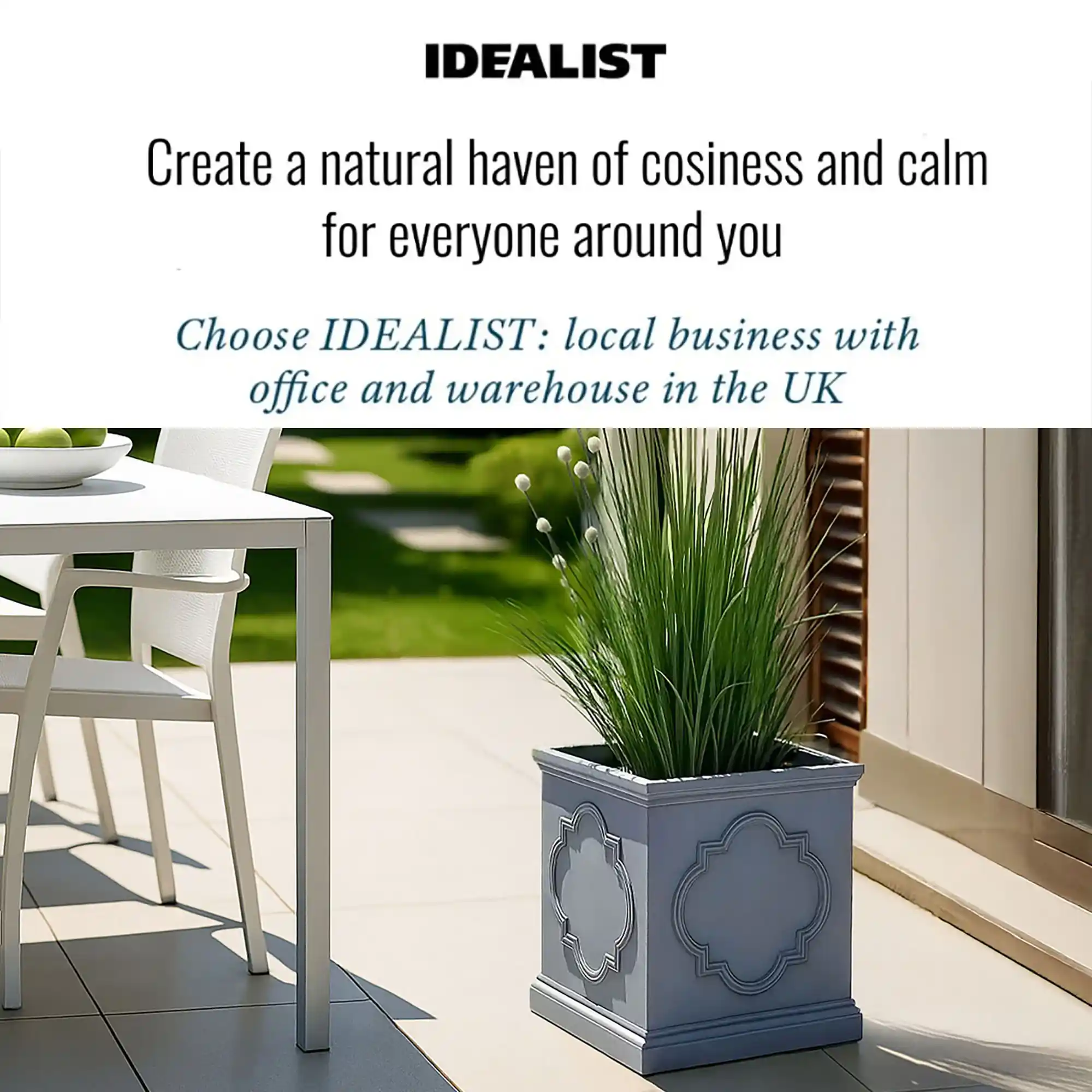 IDEALIST Windsor Light Stone Square Garden Planter