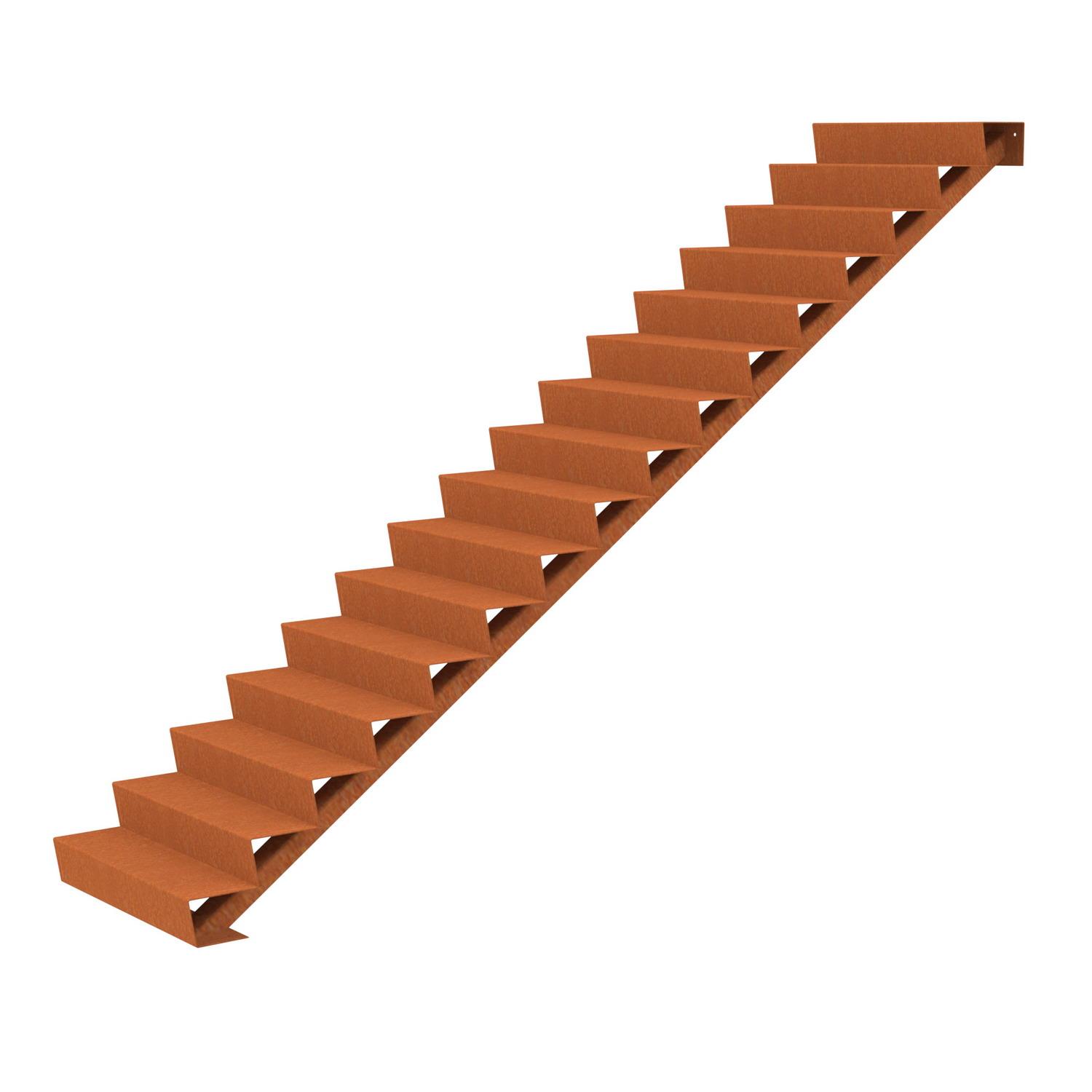 16 Steps Corten Steel Stair