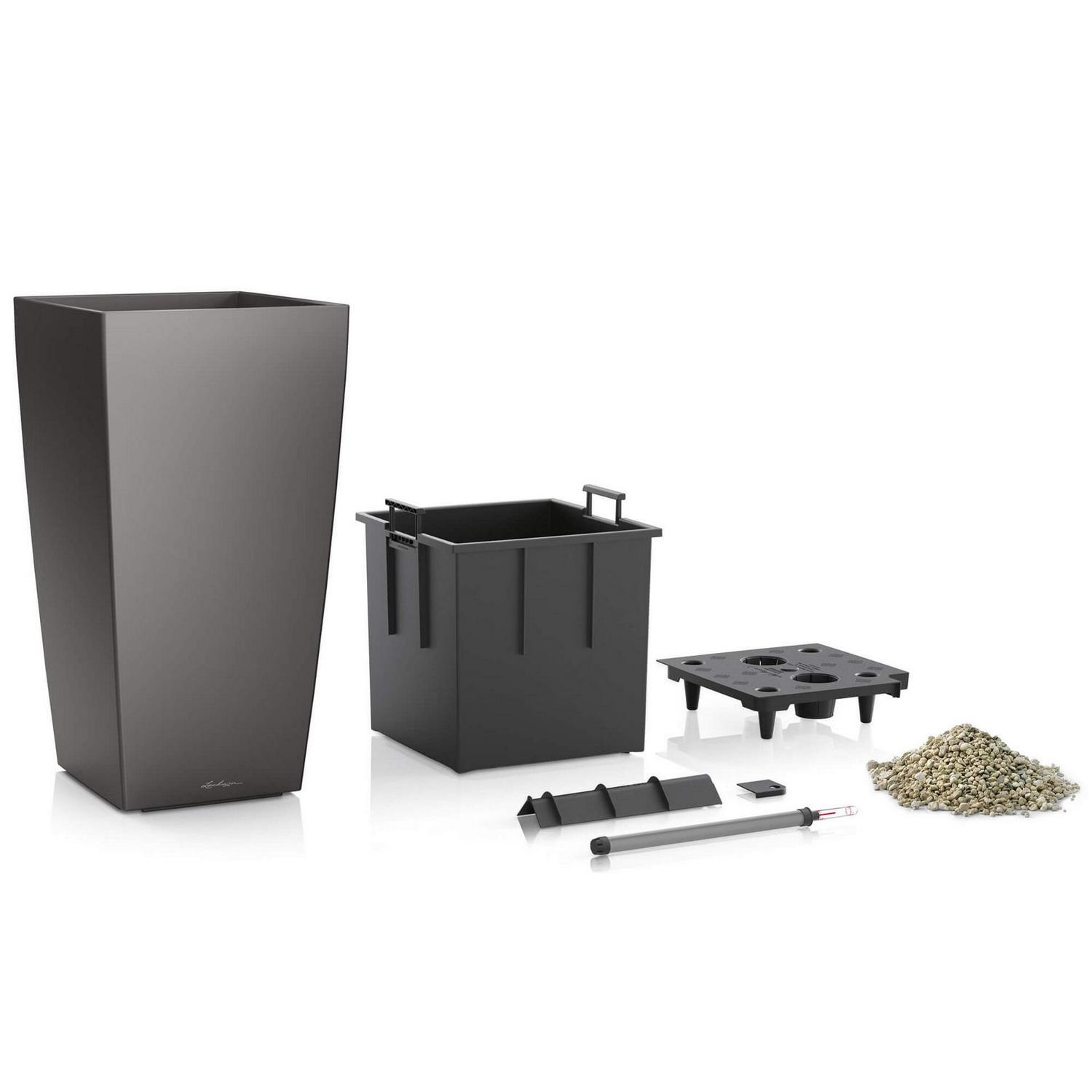 LECHUZA CUBICO Square Tall Poly Resin Self-watering Planter
