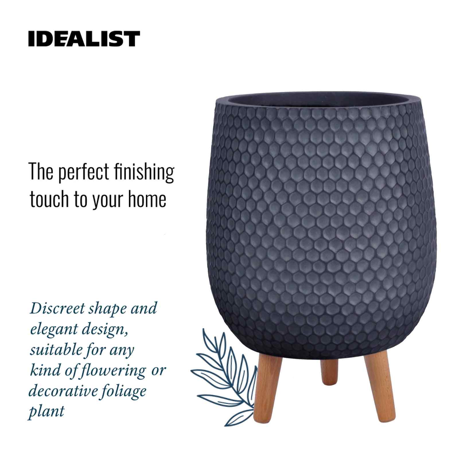 IDEALIST Lite Honeycomb Style Egg Planter on Legs, Round Pot Plant Stand Indoor