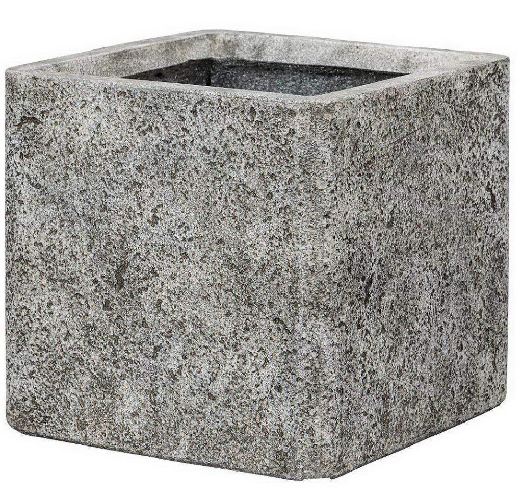 Square Weathered Stone Effect Outdoor Planter by Idealist Lite