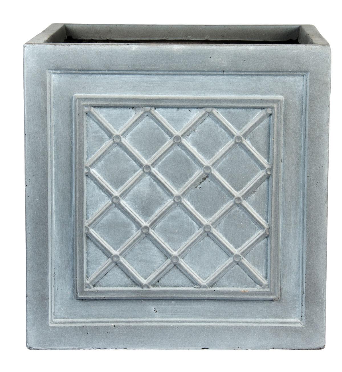 IDEALIST Lite Faux Lead Lattice Planter Light Concrete Square Box