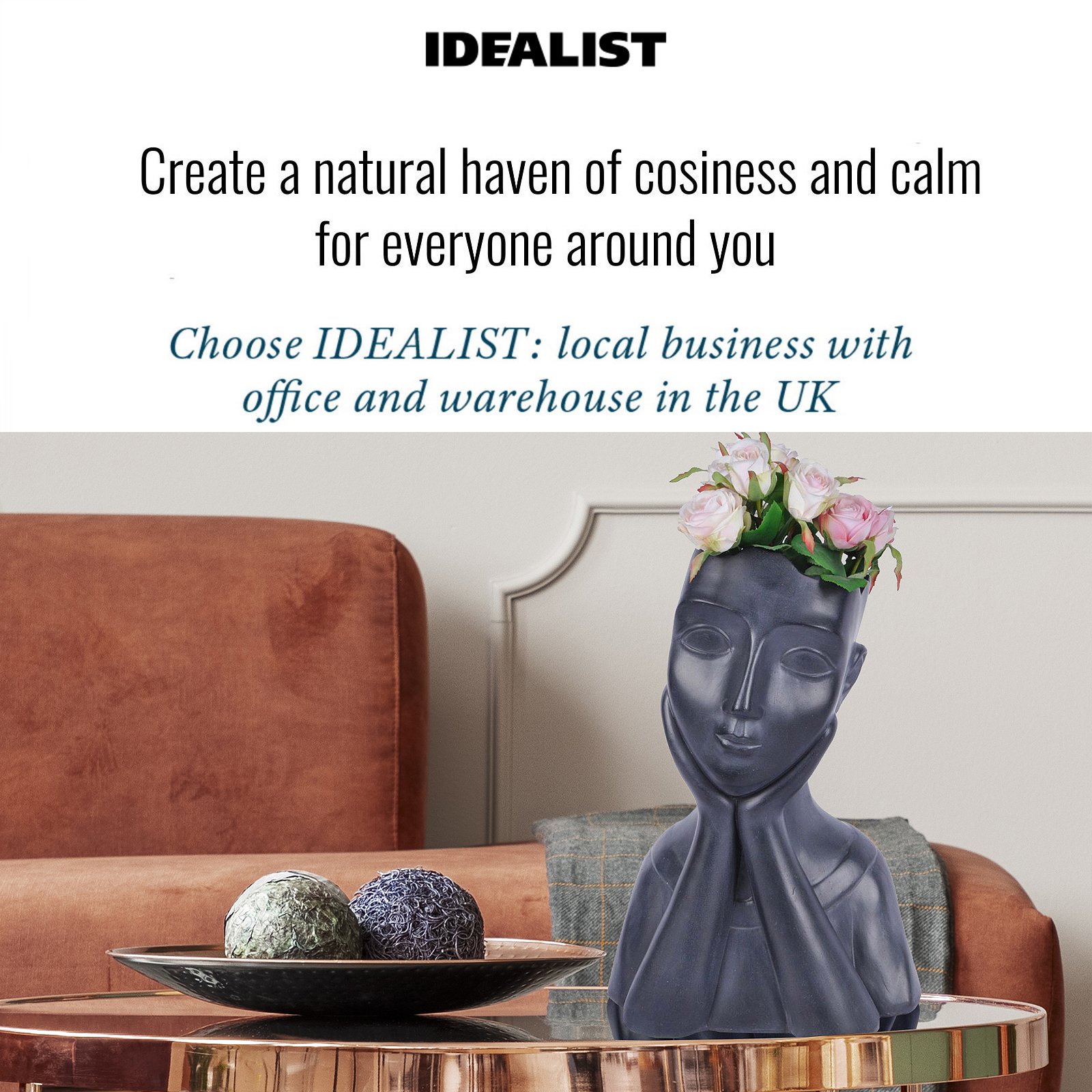 IDEALIST Lite Oval Bust Face Plant Pot Indoor