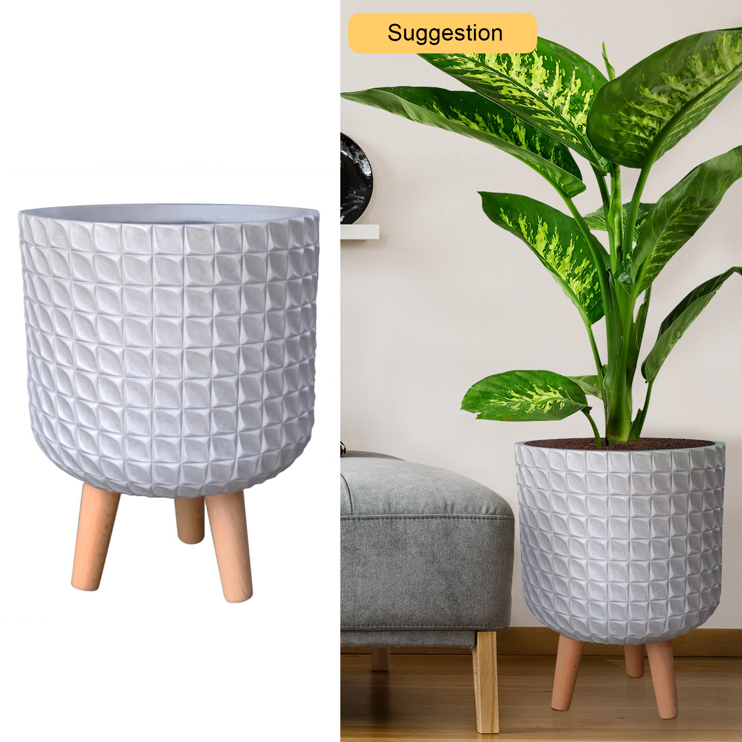 IDEALIST Lite Faceted Effect Planter on Legs