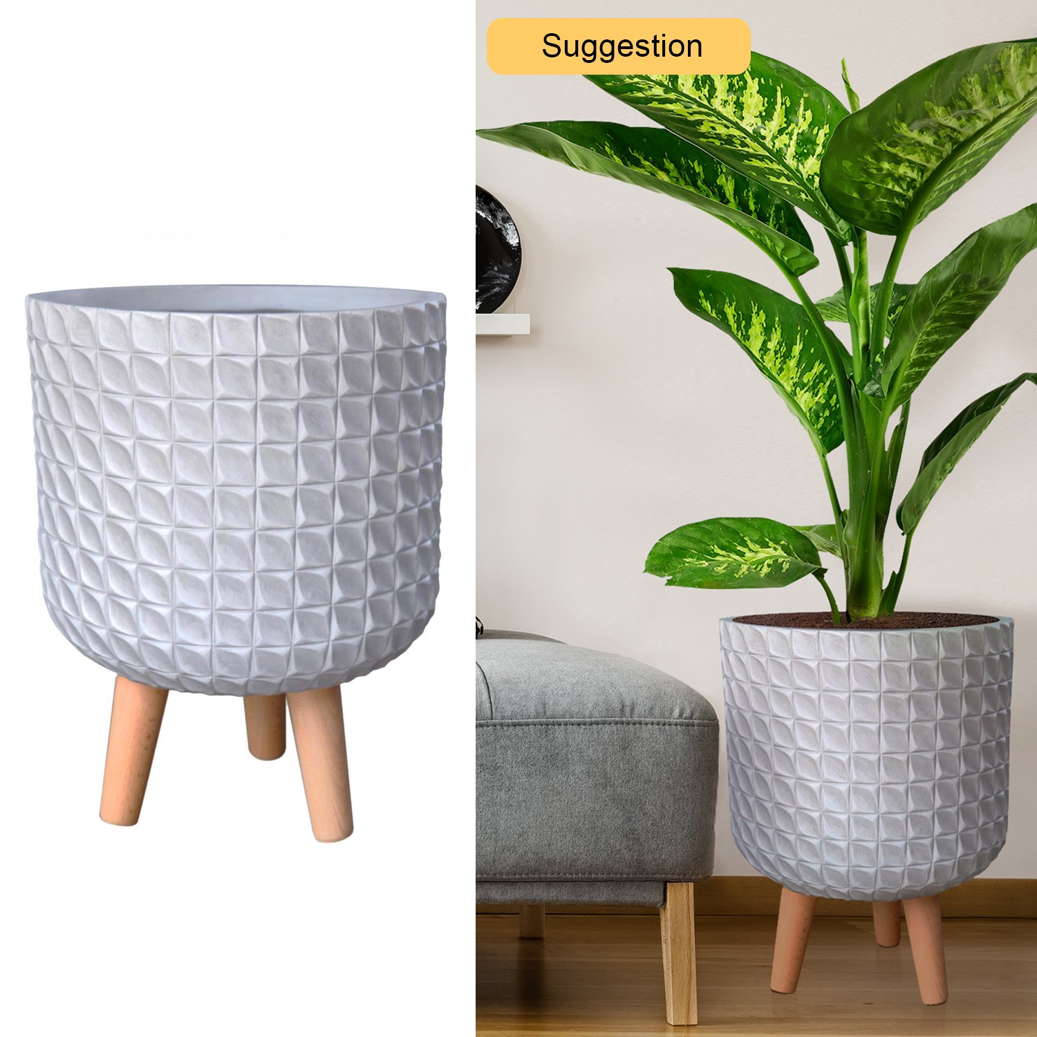 IDEALIST Lite Faceted Effect Planter on Legs