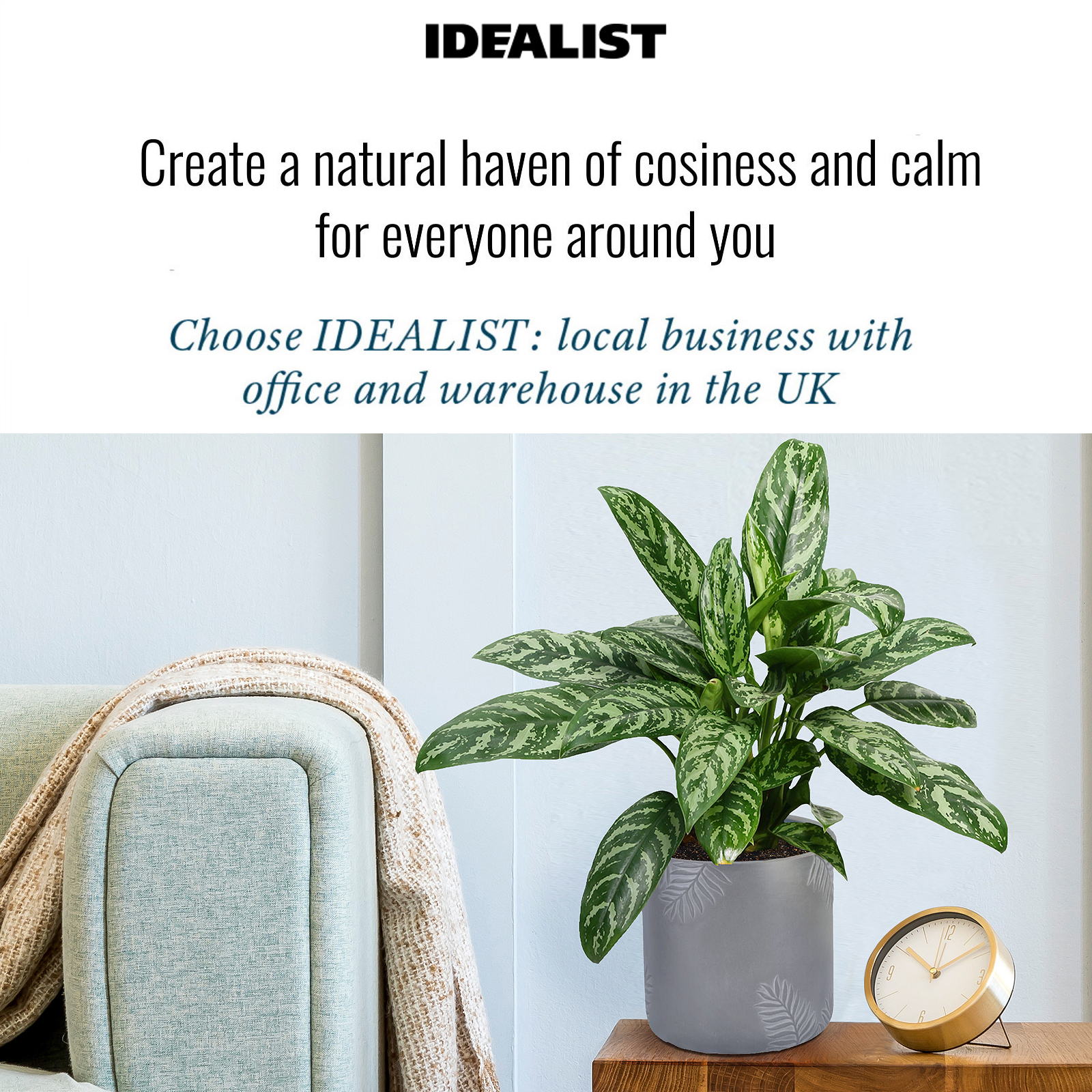 IDEALIST Lite Leaf Embossed Table Indoor Cylinder Round Plant Pot