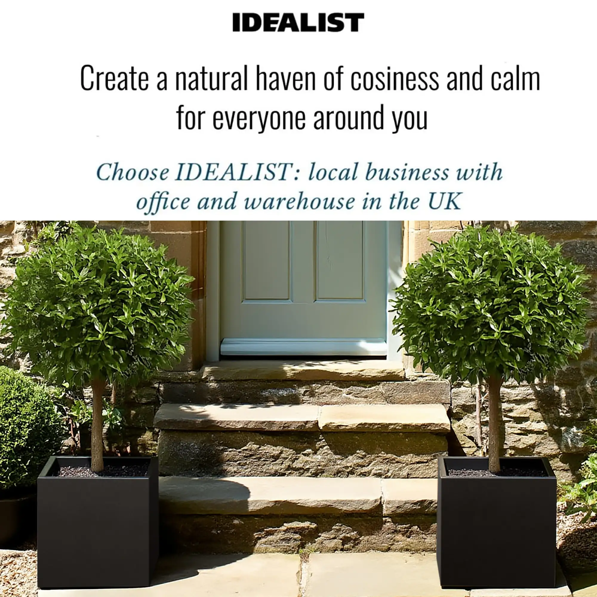 IDEALIST Lite Square Box Contemporary Light Concrete Planter