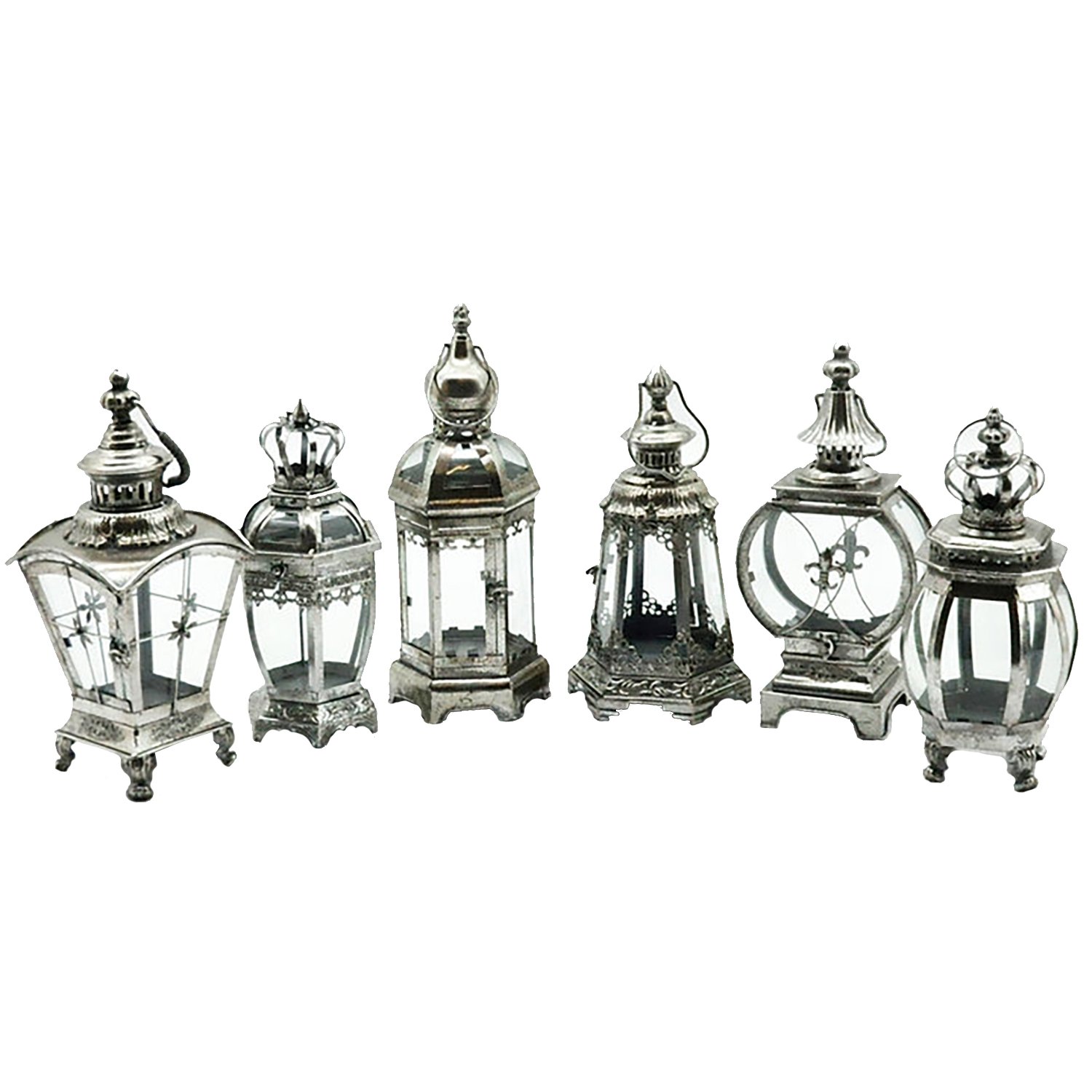 6 Assorted Metal Garden Lanterns by Minster