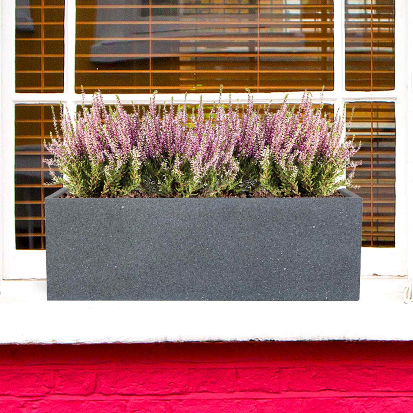 IDEALIST Lite Textured Concrete Effect Trough Outdoor Planter