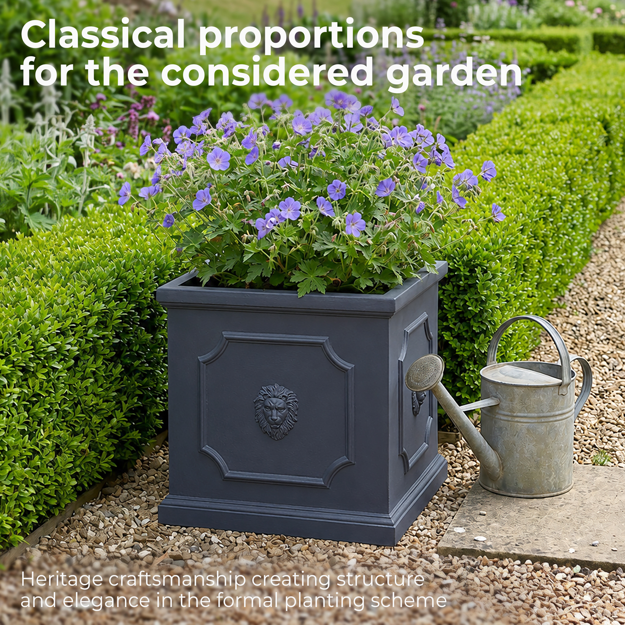 IDEALIST Lite Faux Lead Light Concrete Garden Planter