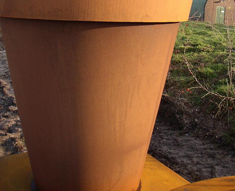 Celso Round Corten Steel Outdoor Planter