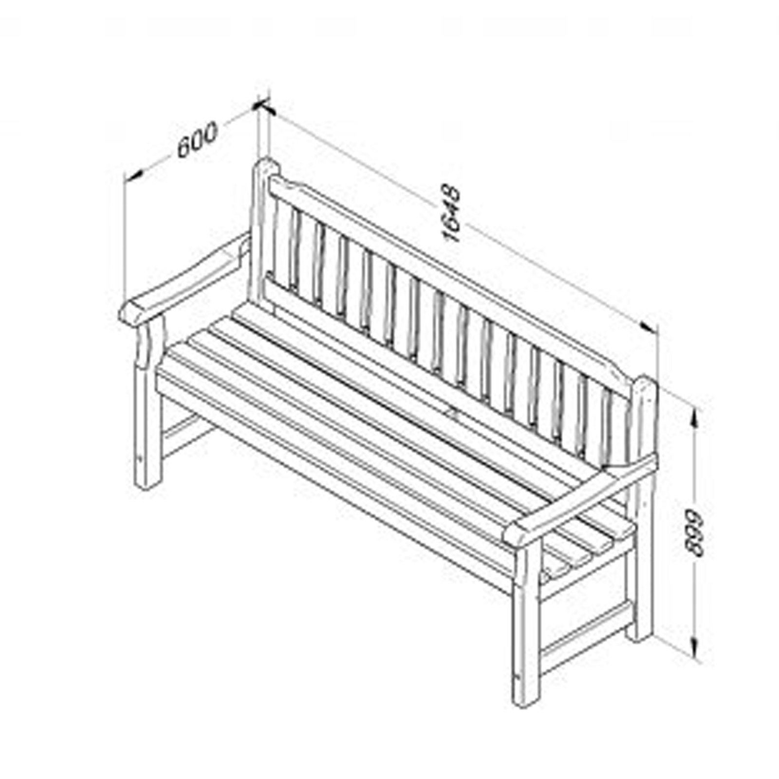 Outdoor Wooden Rosedene Bench by Forest Garden