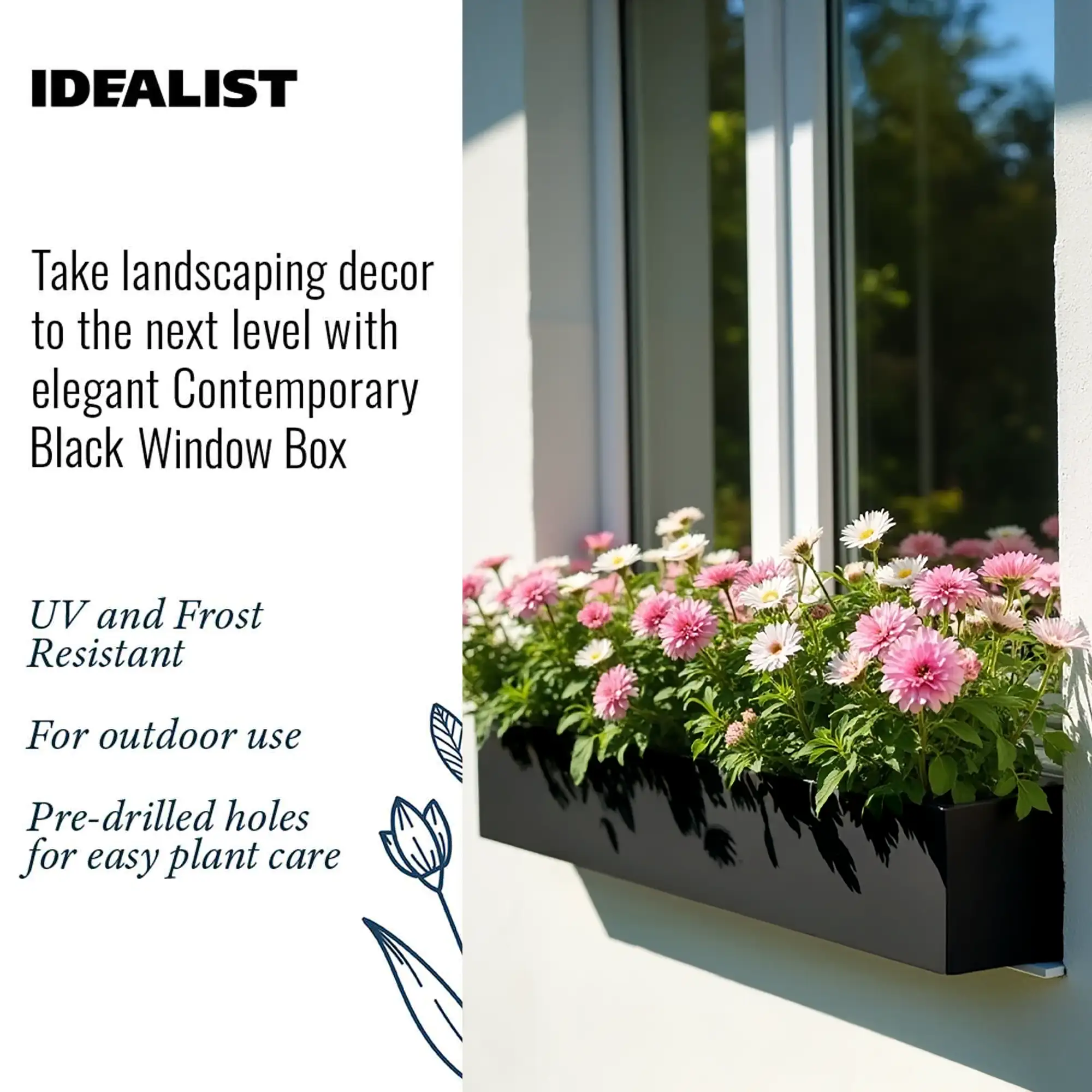 IDEALIST Lite Window Box Light Concrete Planter