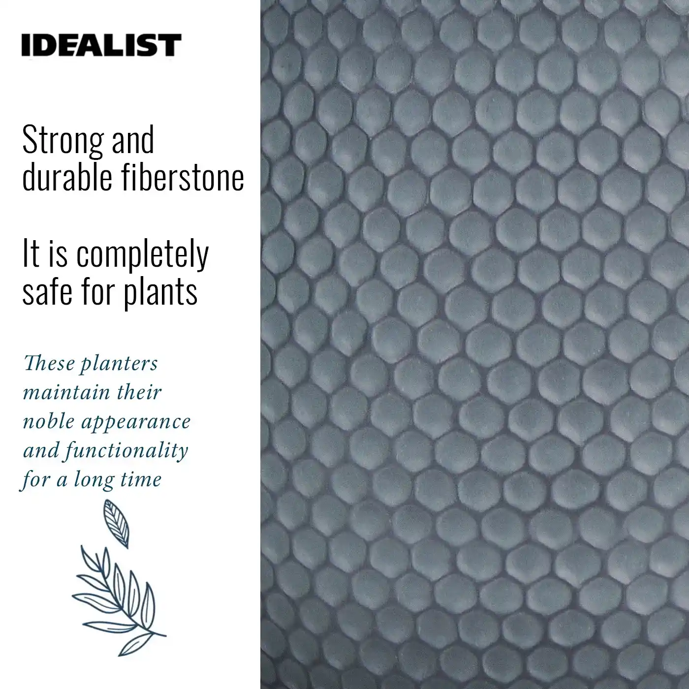IDEALIST Lite Honeycomb Style Cylinder Planter on Legs, Round Pot Plant Stand Indoor