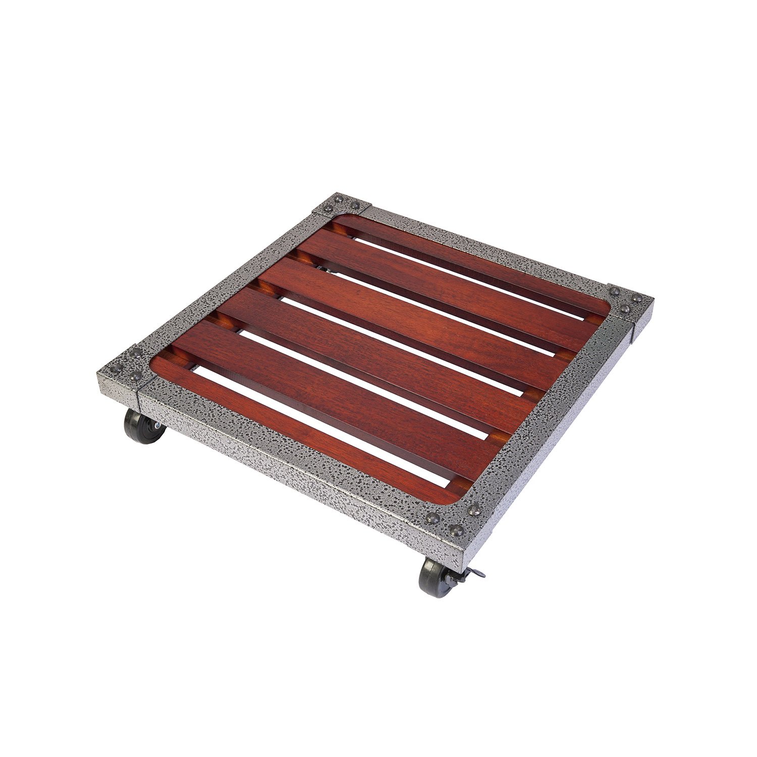 Square Heavy Weight Wood Plant Caddy on Wheels