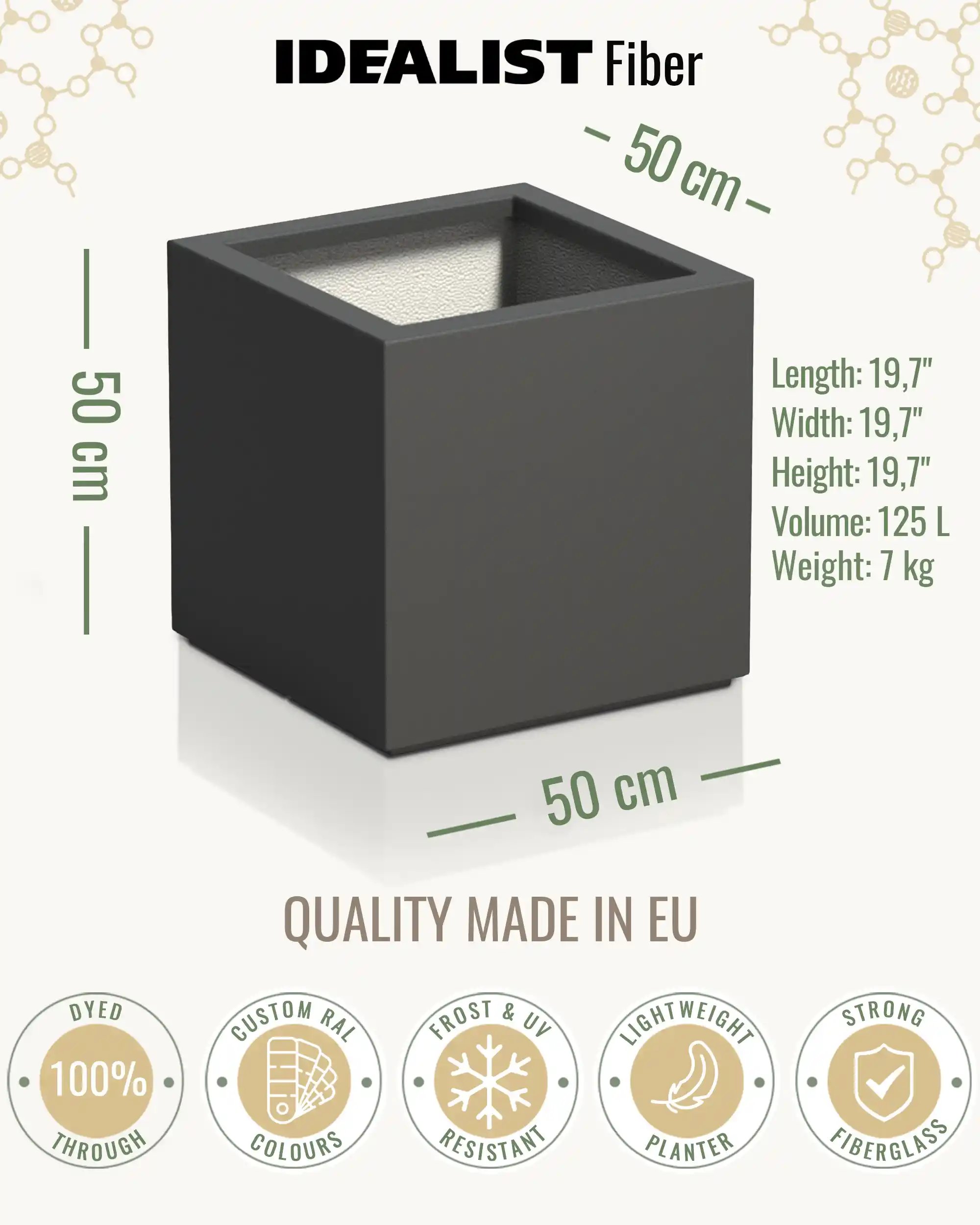 PURE Cube Outdoor Fiberglass Planter