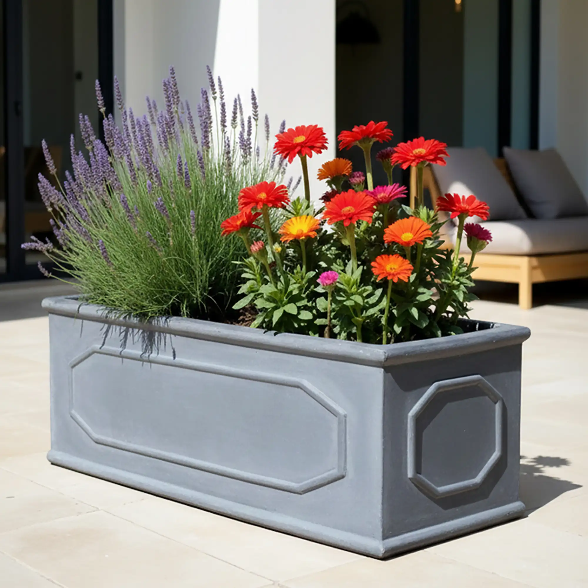 IDEALIST Lite Faux Lead Chelsea Light Concrete Through Planter