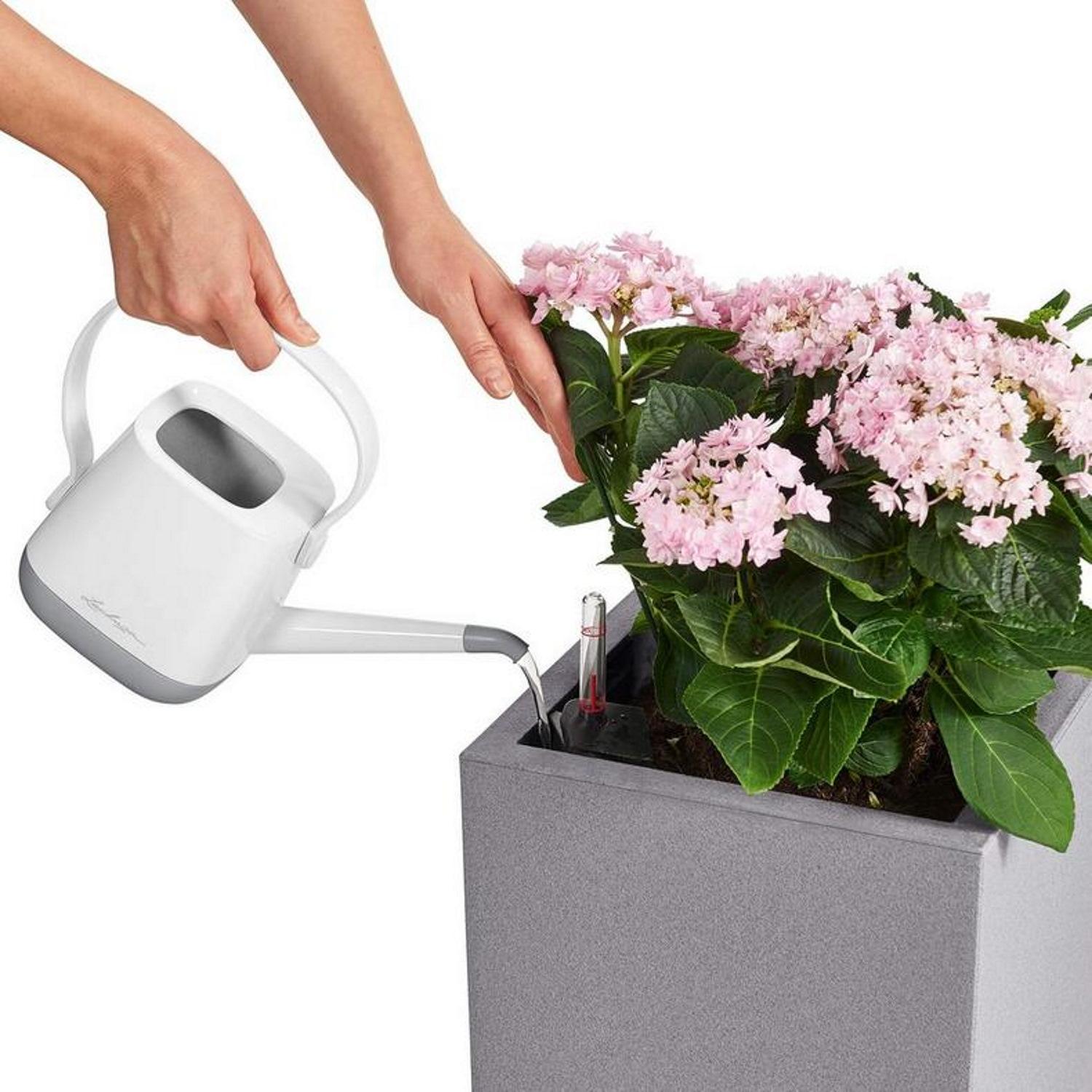 LECHUZA CANTO Stone High Square Tall Poly Resin Self-watering Planter