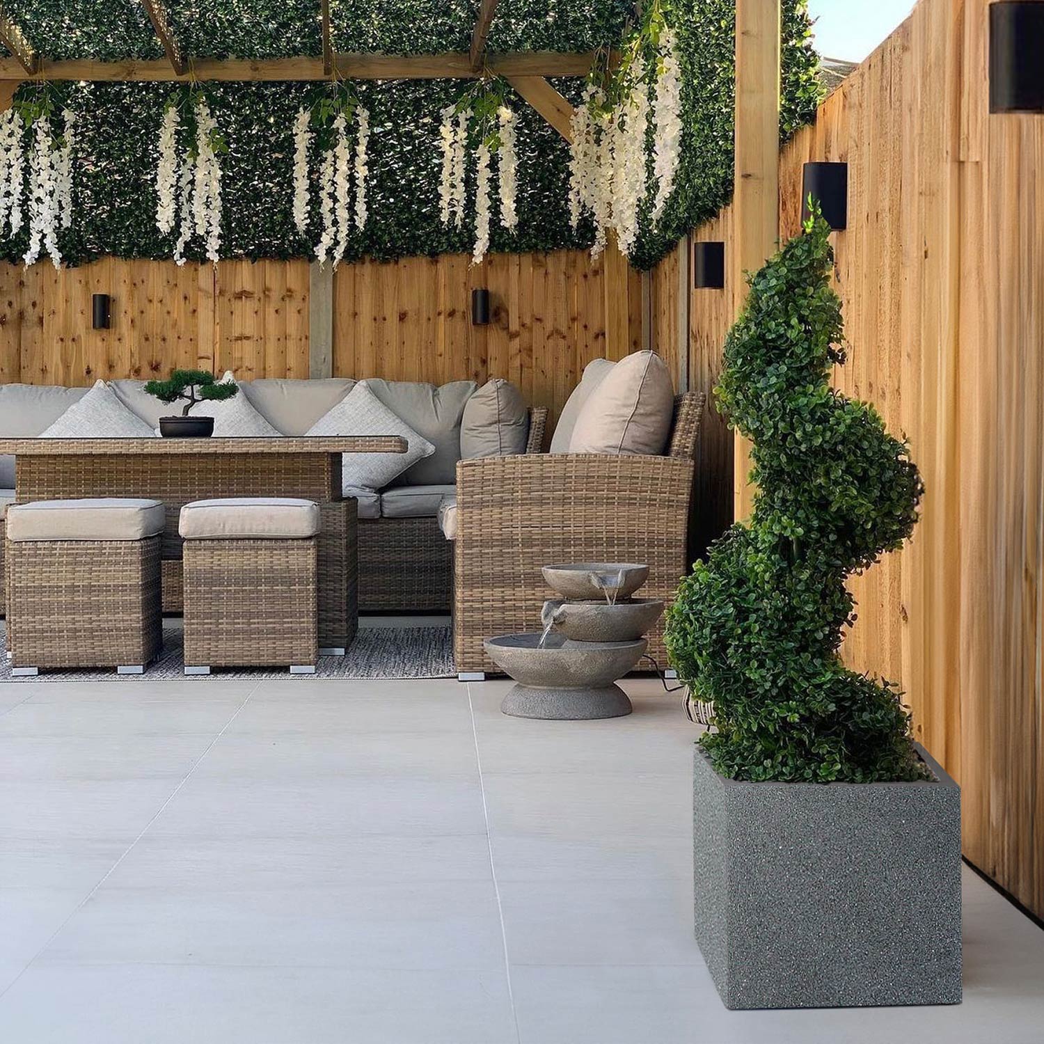 IDEALIST Lite Textured Concrete Effect Square Outdoor Planter