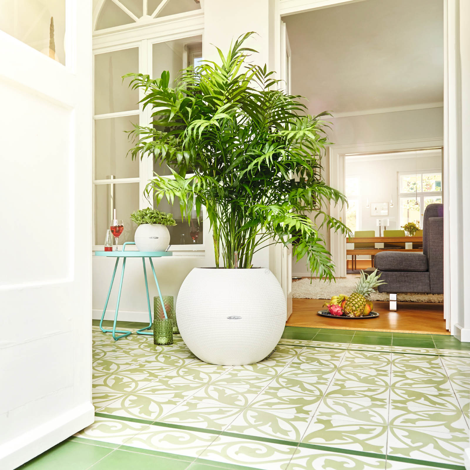 LECHUZA PURO Color Round Poly Resin Self-watering Planter