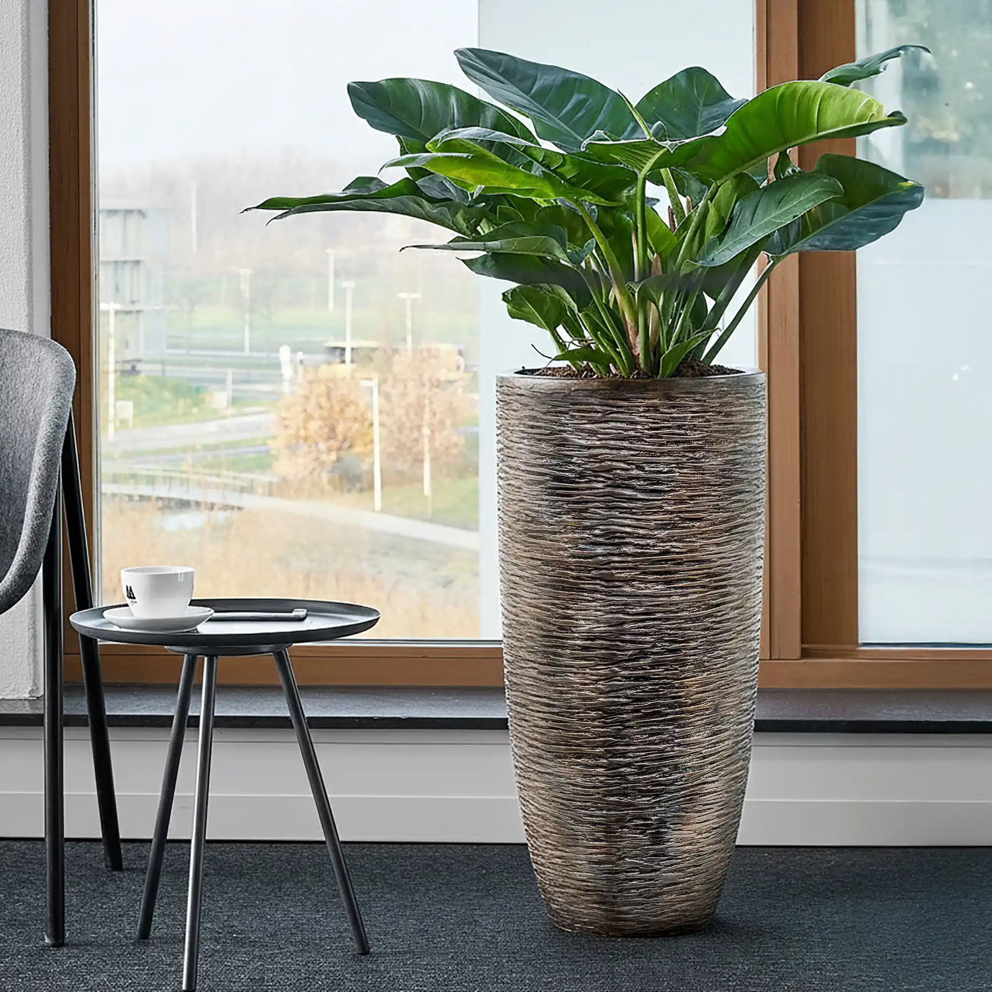 Luxe Lite Universe Wrinkle Tall Indoor Planter