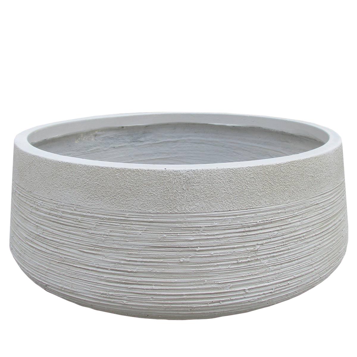 IDEALIST Lite Ribbed Light Concrete Bowl Planter