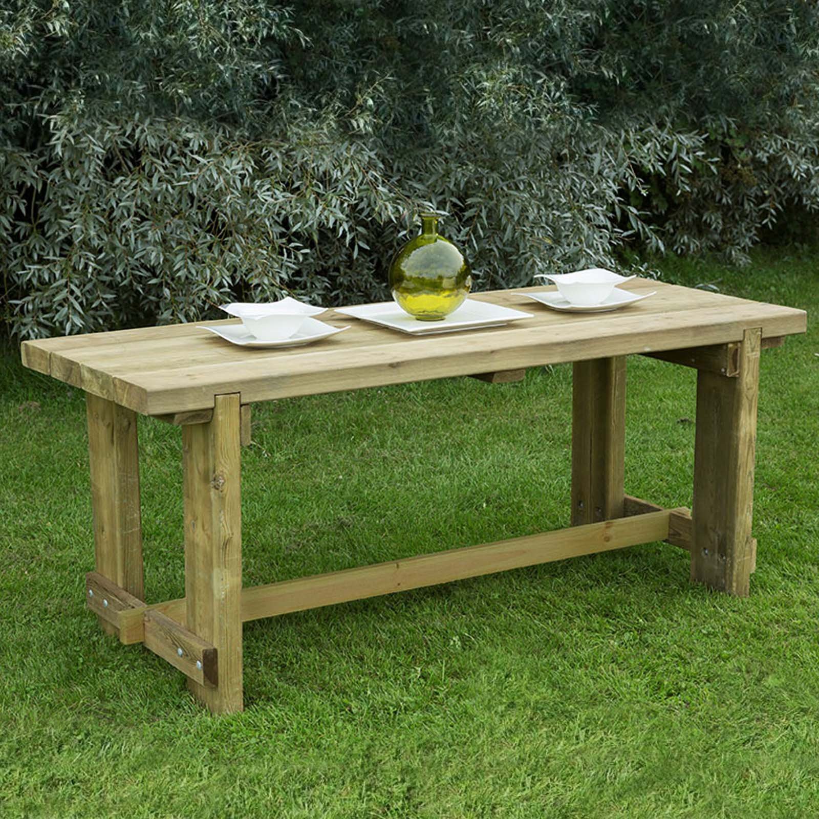 Outdoor Wooden Refectory Table by Forest Garden