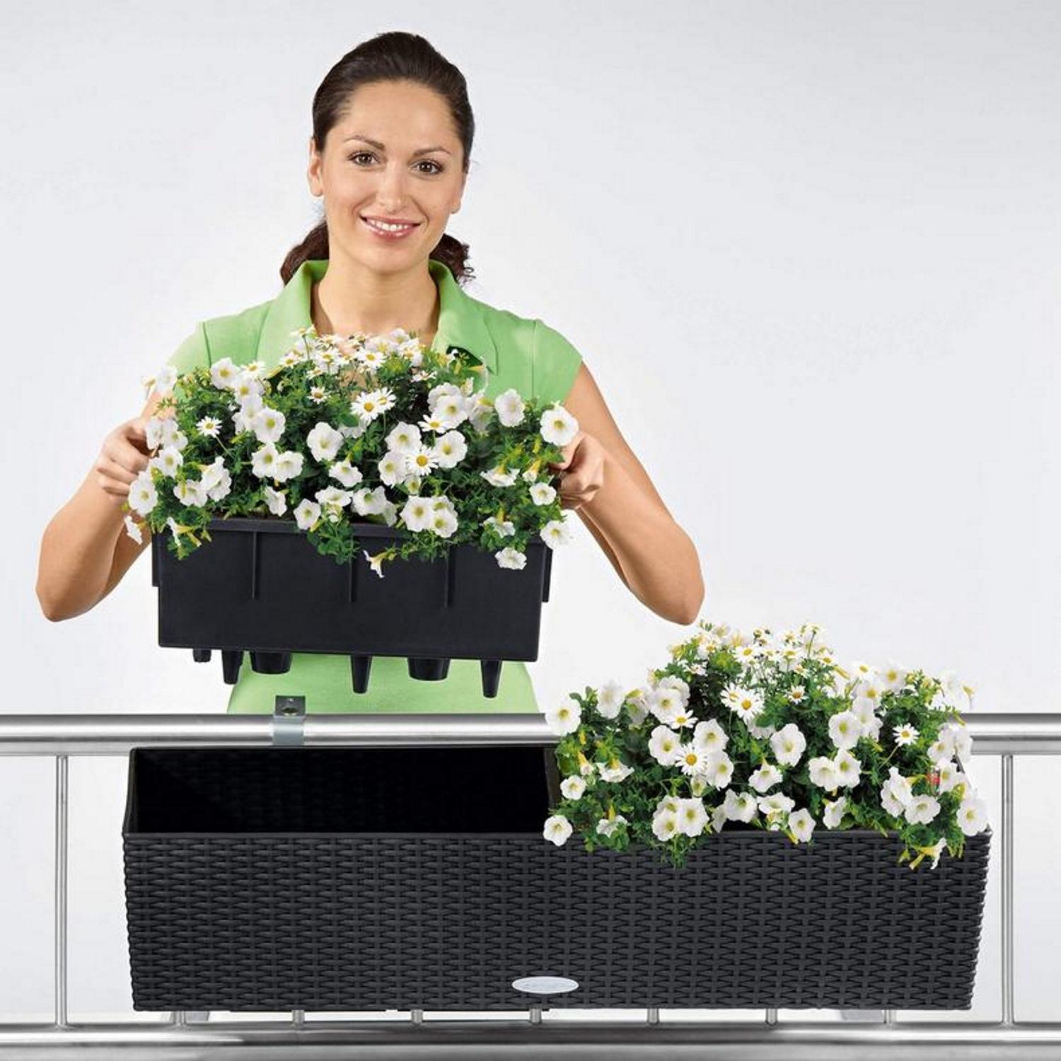 LECHUZA BALCONERA Cottage Trough Poly Resin Self-watering Planter