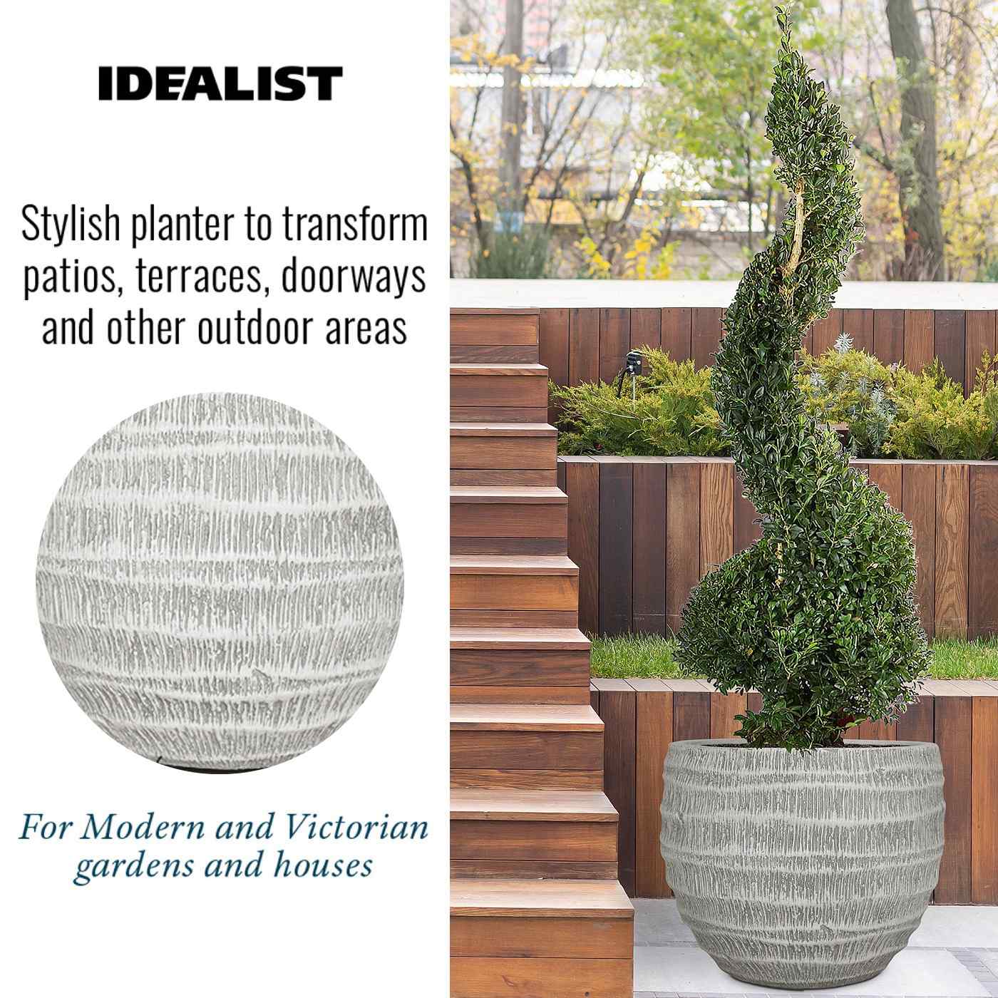 IDEALIST Lite Straw Plaited Style Ball Planter