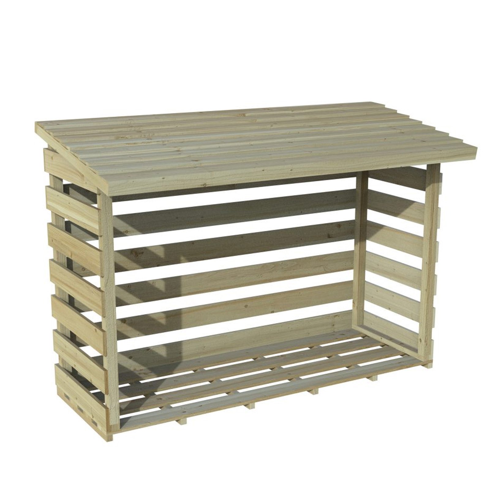 Outdoor Wooden Pent Log Store by Forest Garden