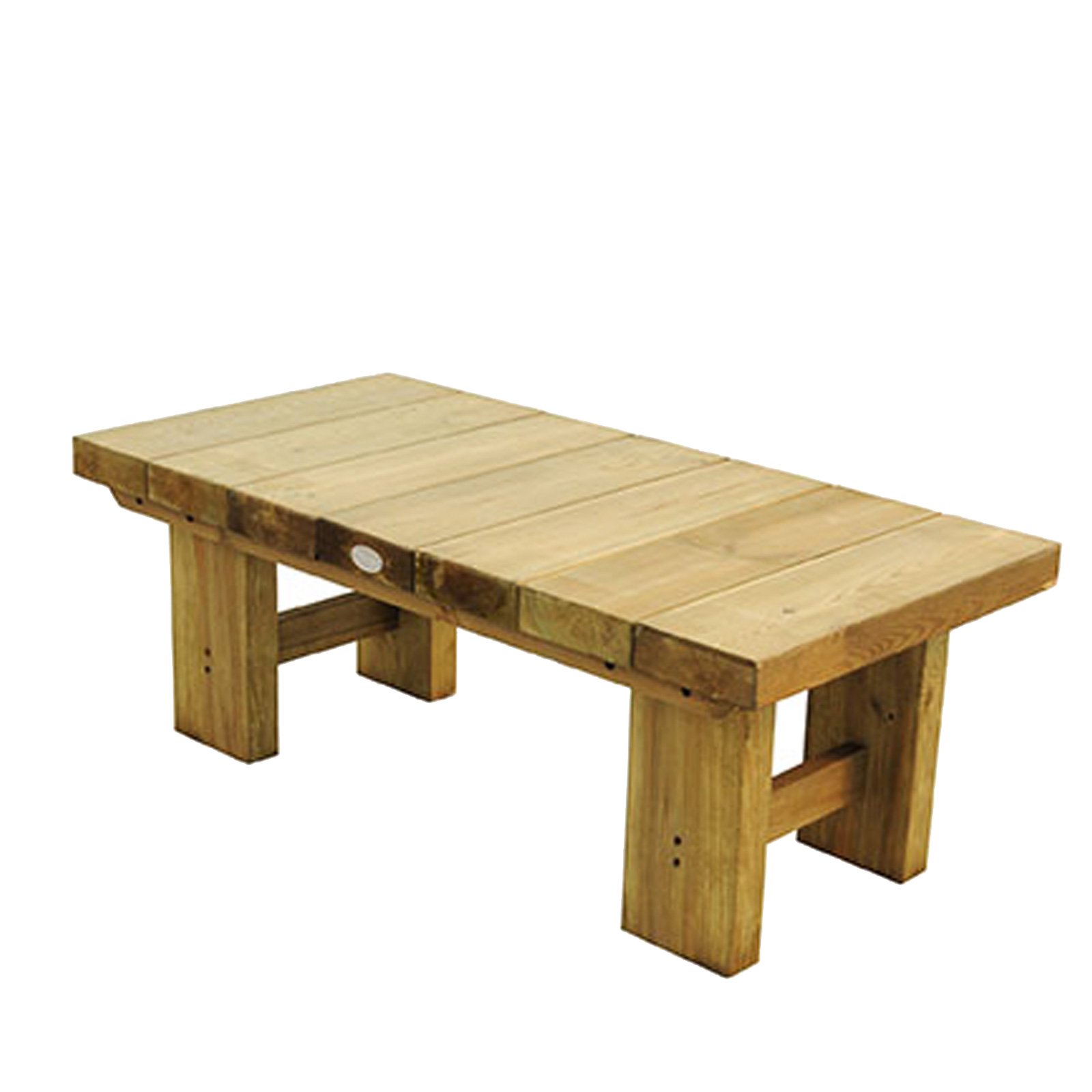 Outdoor Wooden Low Level Sleeper Table by Forest Garden