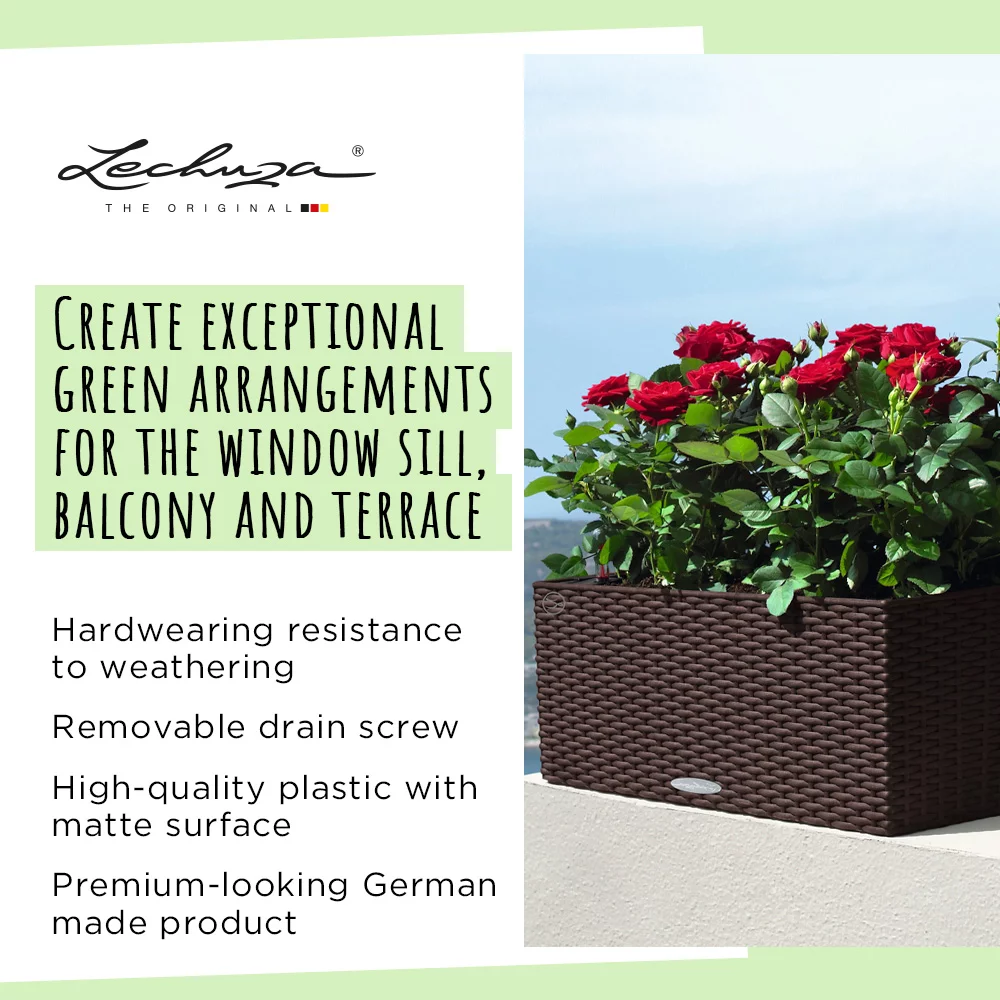 LECHUZA BALCONERA Cottage Trough Poly Resin Self-watering Planter