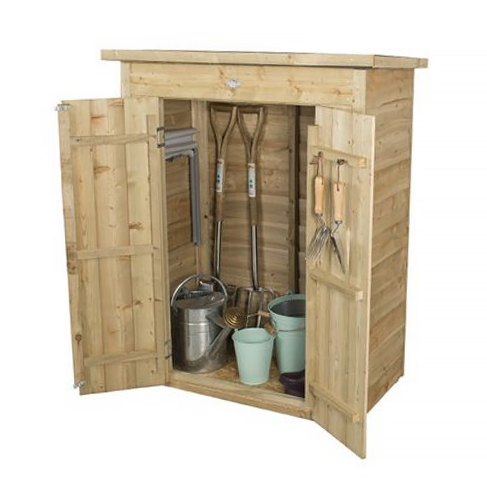 Installed Outdoor Pressure Treated Wooden Overlap Pent Garden Store by Forest Garden