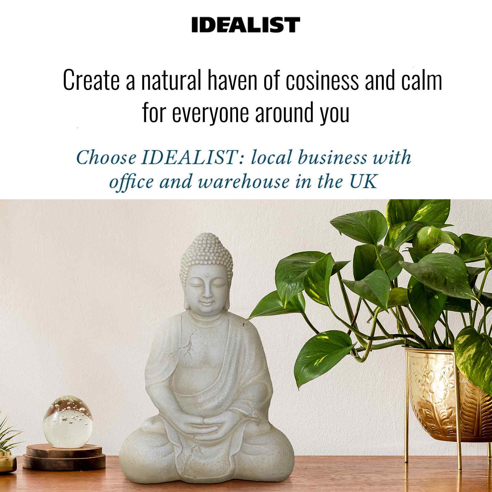 IDEALIST Lite Meditating Buddha Sculpture Garden Statue