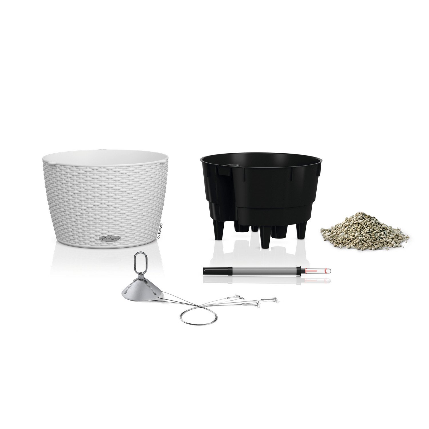 LECHUZA NIDO Cottage Round Poly Resin Outdoor Self-watering Planter
